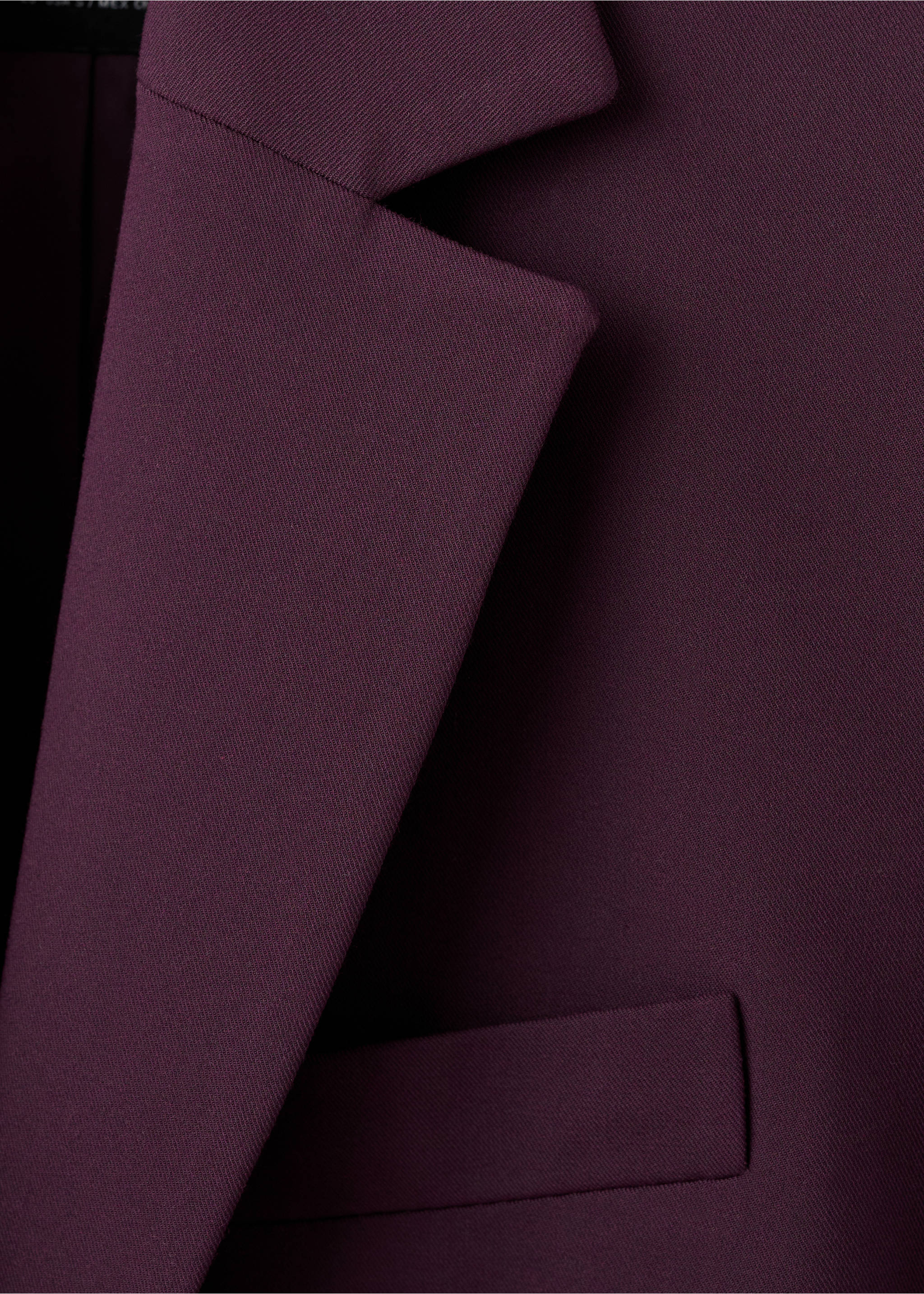 Wool-blend suit blazer - Details of the article 8, Maroon. Ref: 17026363-00.