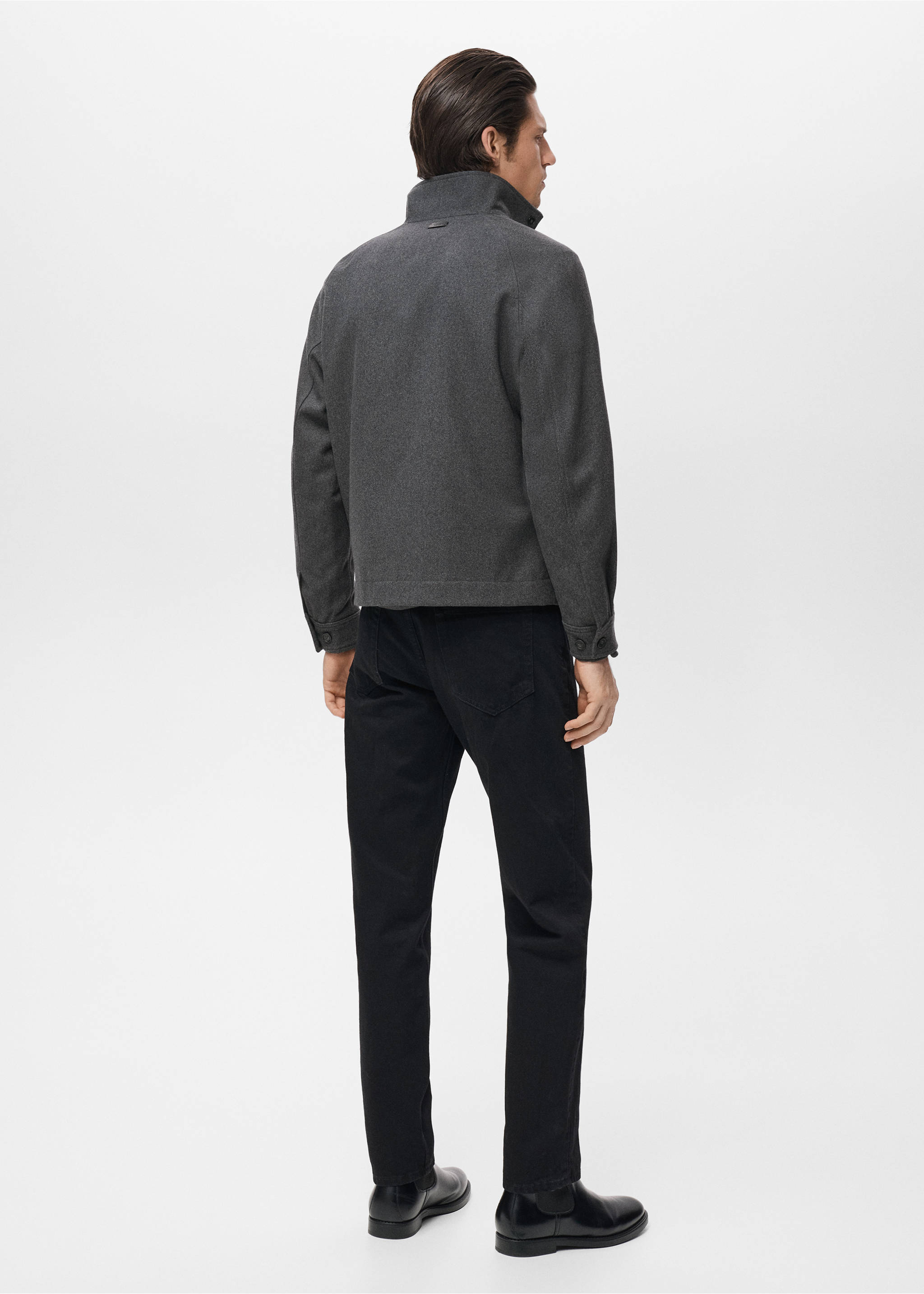 Wool-blend jacket - Reverse of the article, Grey. Ref: 17026723-00.