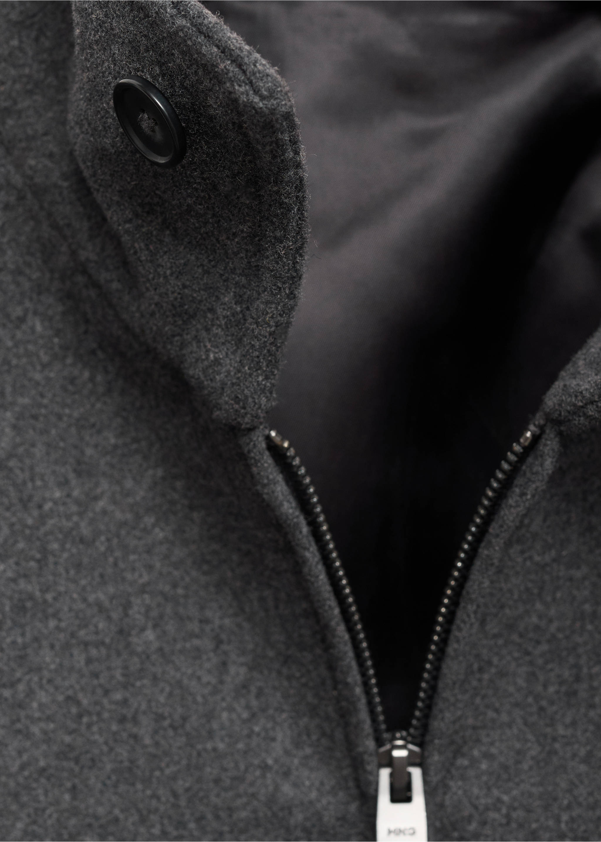 Wool-blend jacket - Details of the article 8, Grey. Ref: 17026723-00.