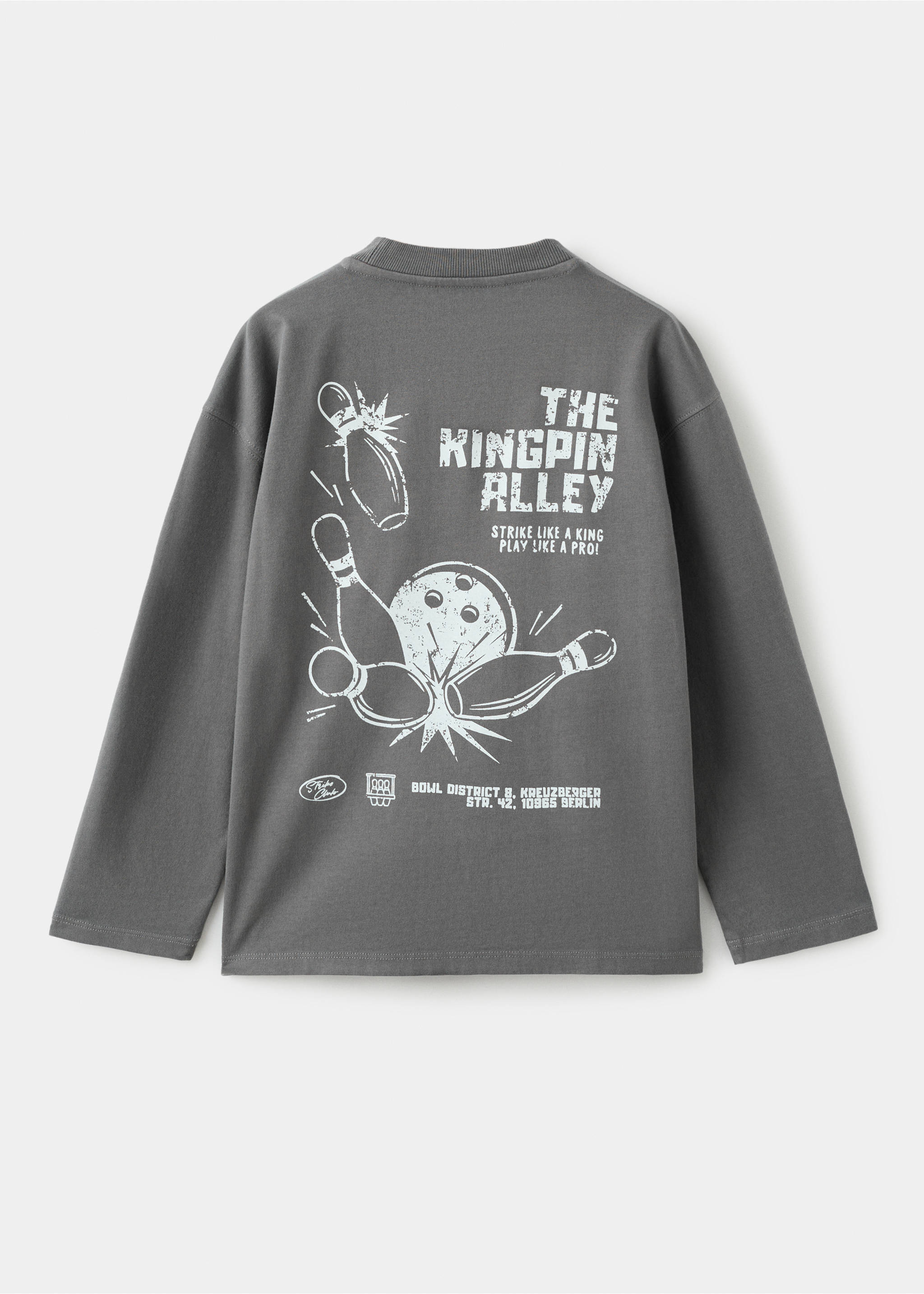 Printed cotton-blend t-shirt - Reverse of the article, Grey. Ref: 17026730-00.