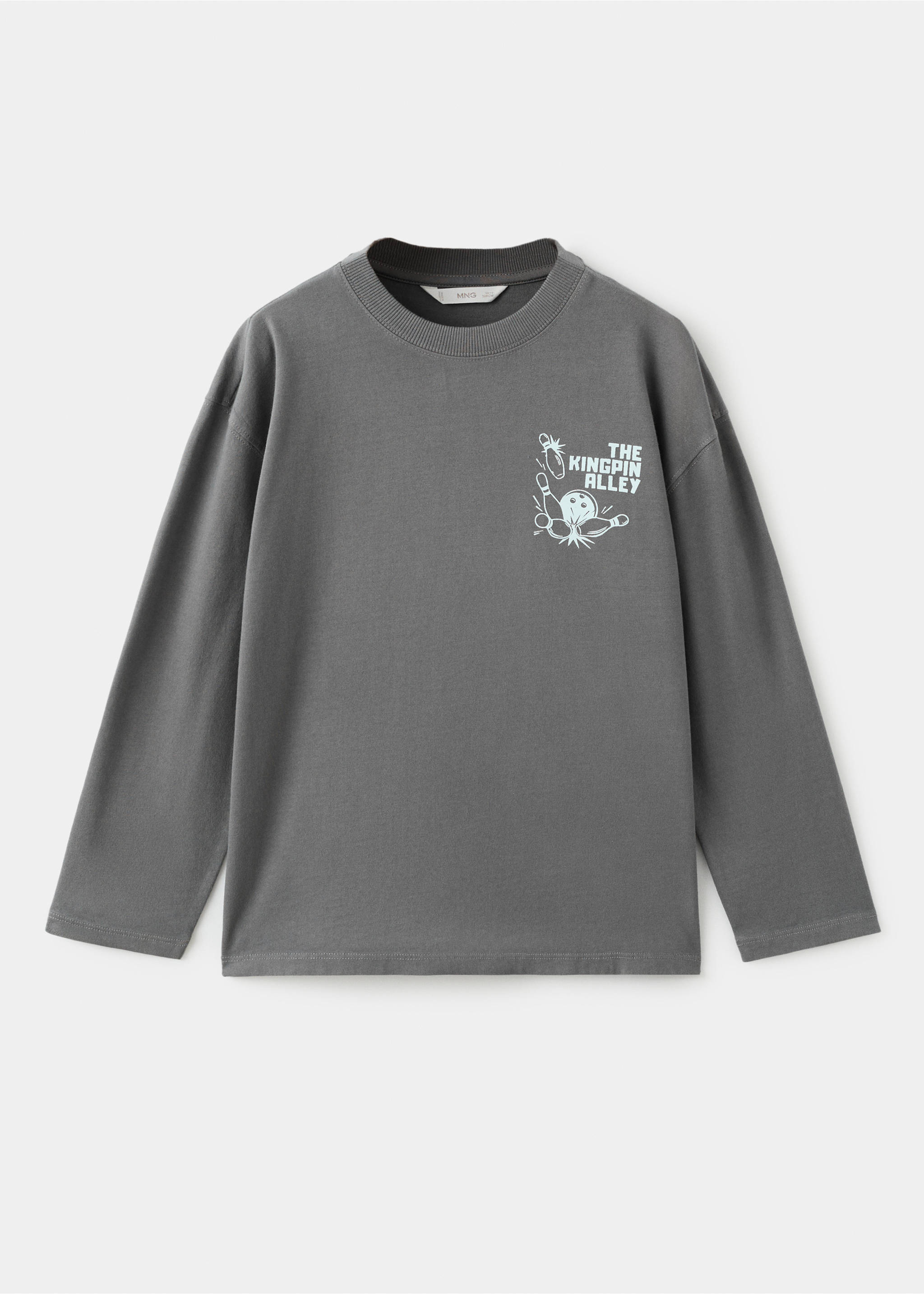 Printed cotton-blend t-shirt - Article without model, Grey. Ref: 17026730-00.