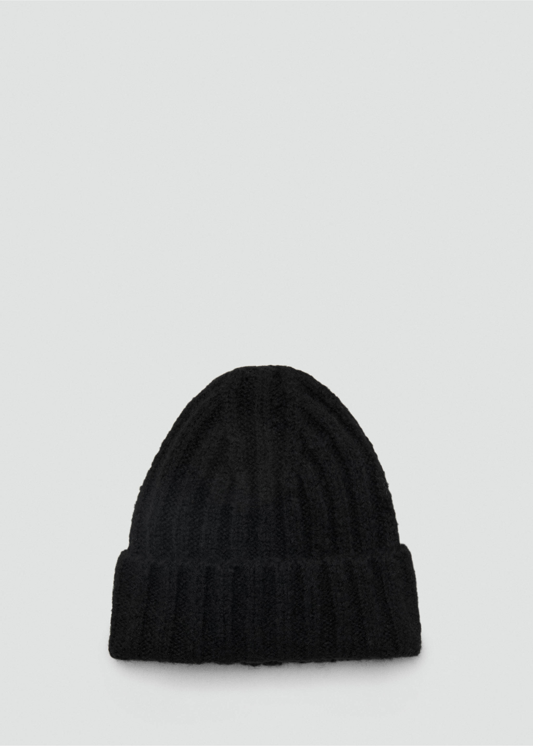 Ribbed knit beanie - Article without model, Black. Ref: 17026731-00.
