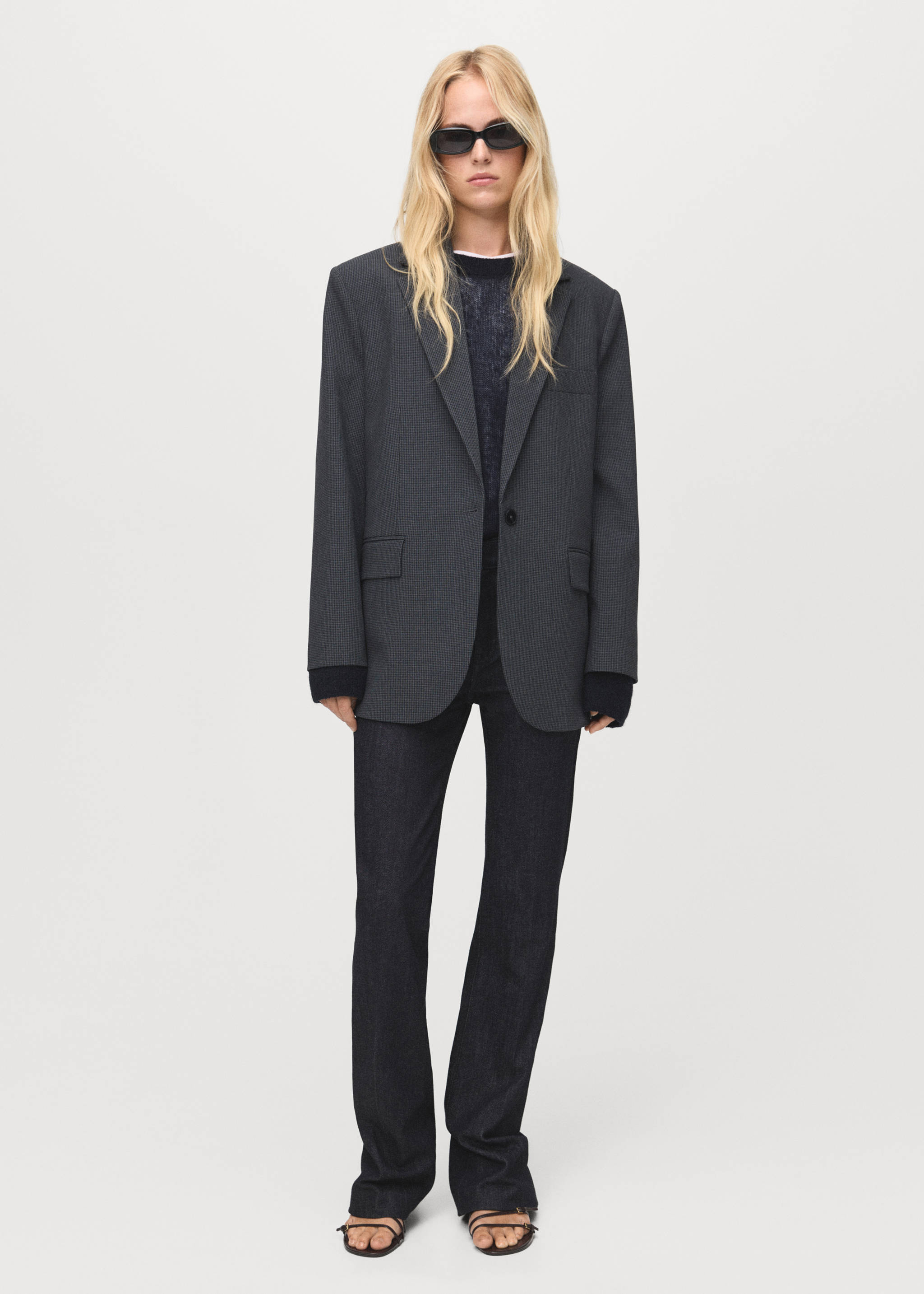 Blazer recta bolsillos solapa - Plano general