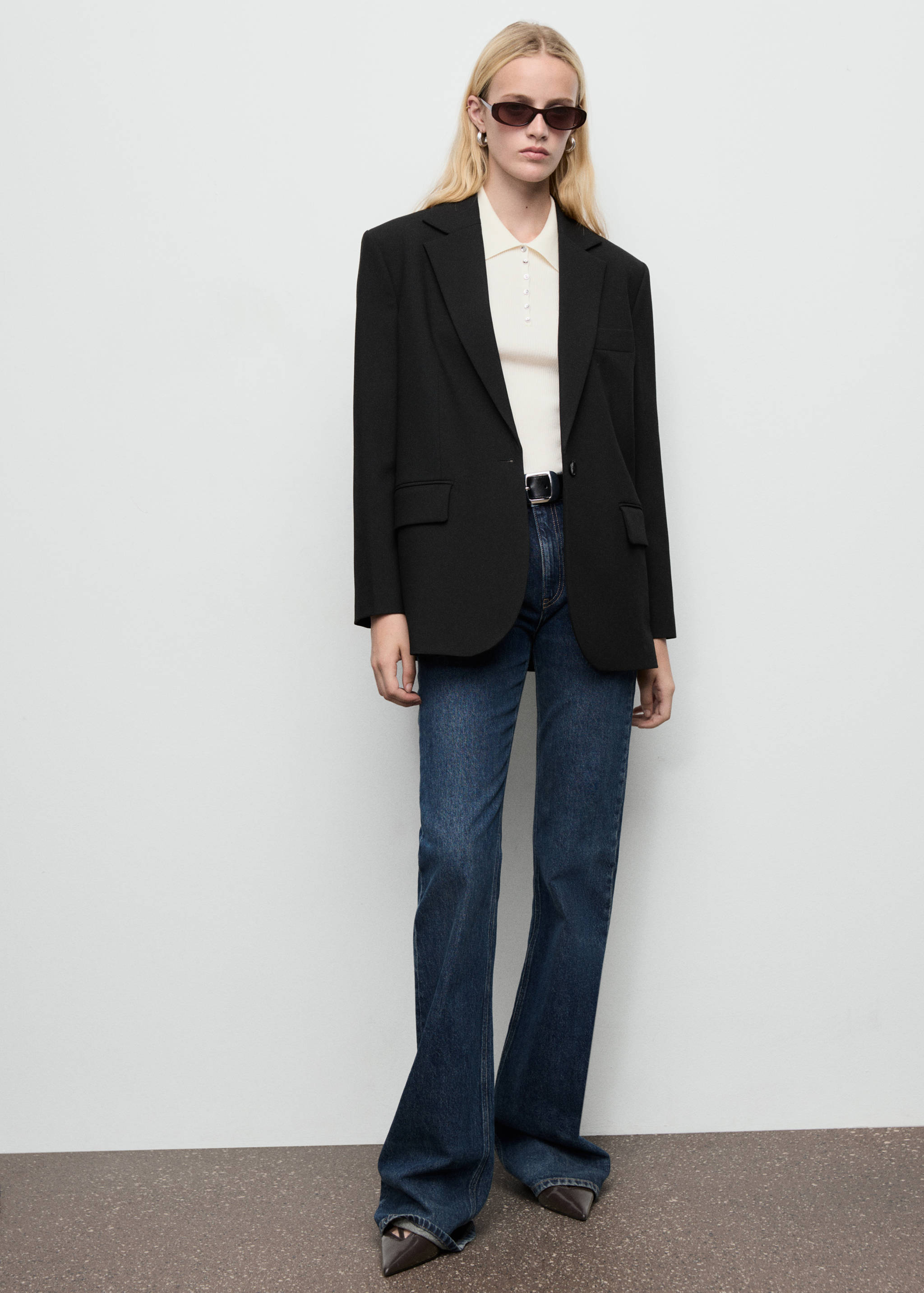 Blazer recta bolsillos solapa - Plano general