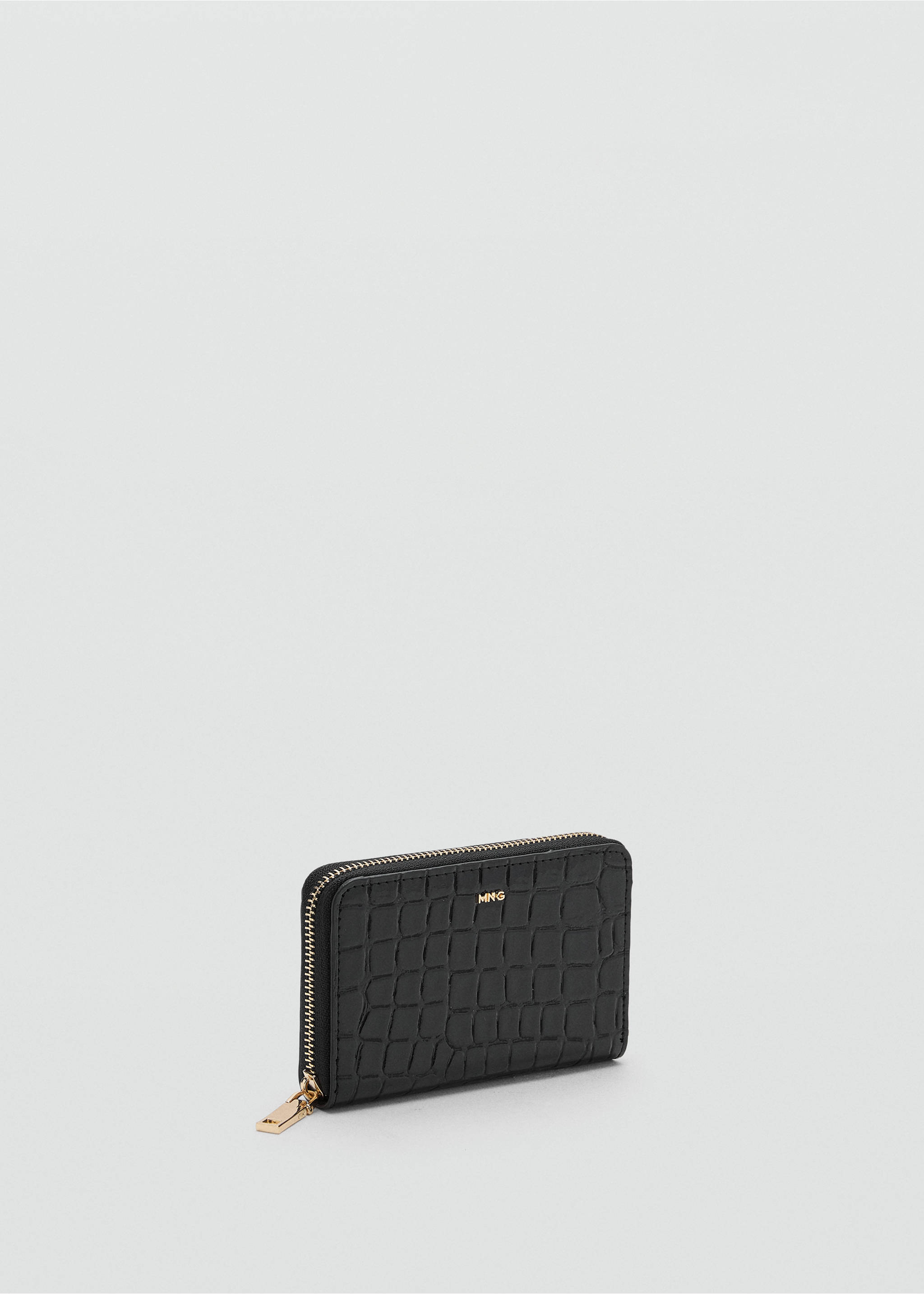 Cartera mitjana coco brillant - Pla mig, Negre. Ref: 17027131-00.