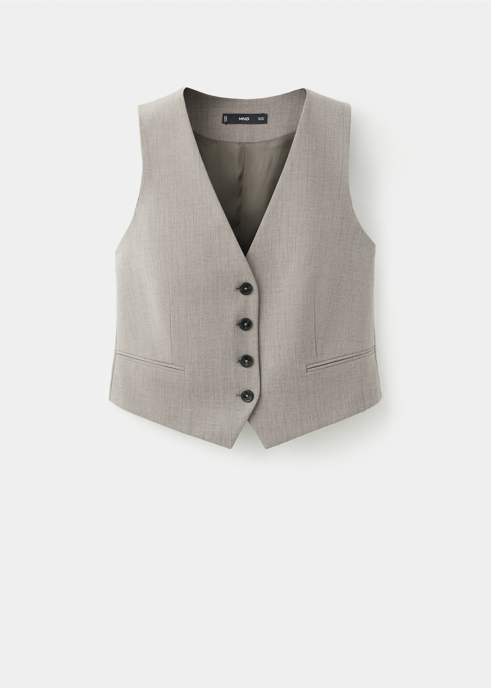 Wool-blend suit waistcoat - Article without model, Grey. Ref: 17027141-00.