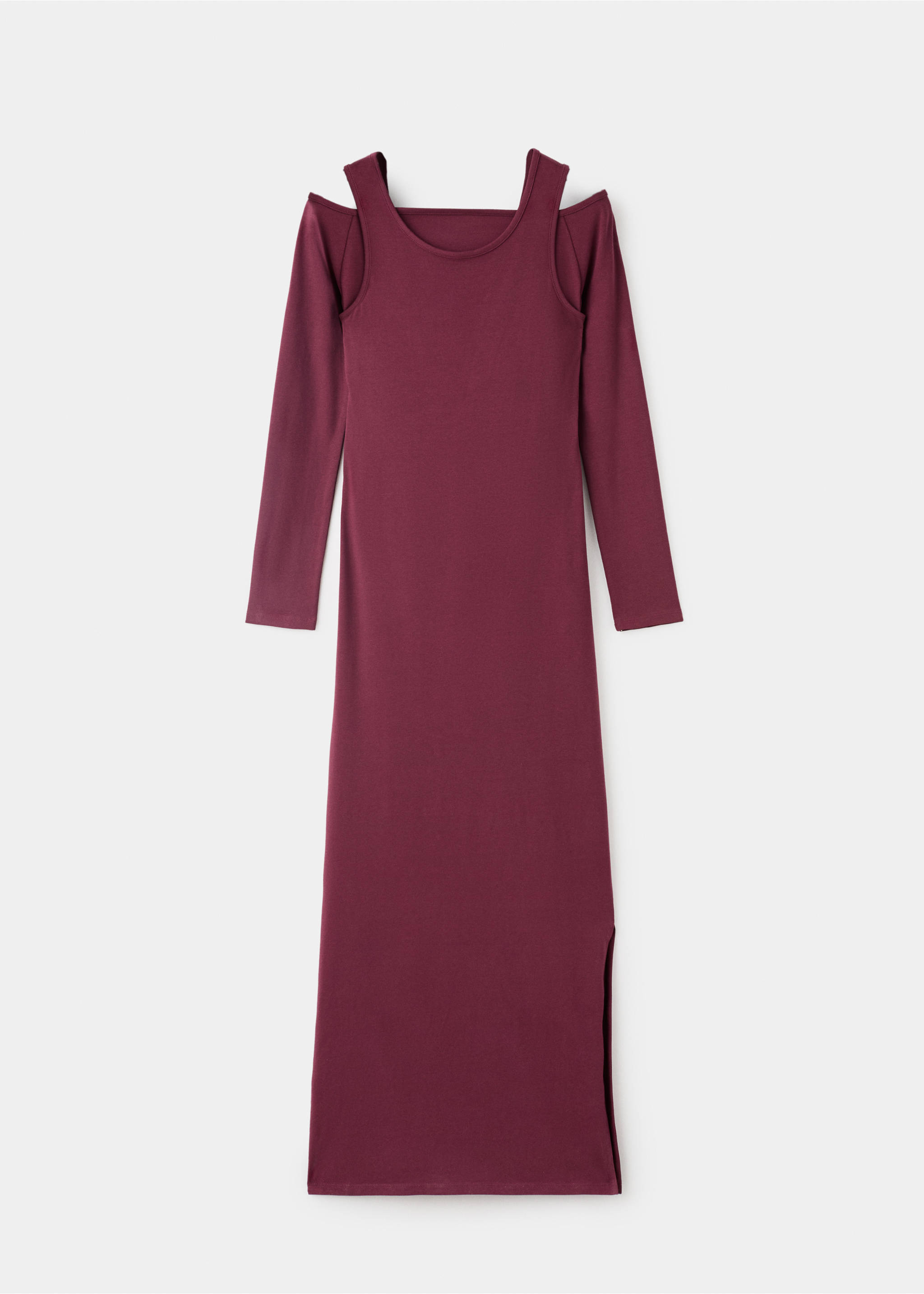 Long dress with cut-out - Article without model, Burgundy. Ref: 17027763-00.