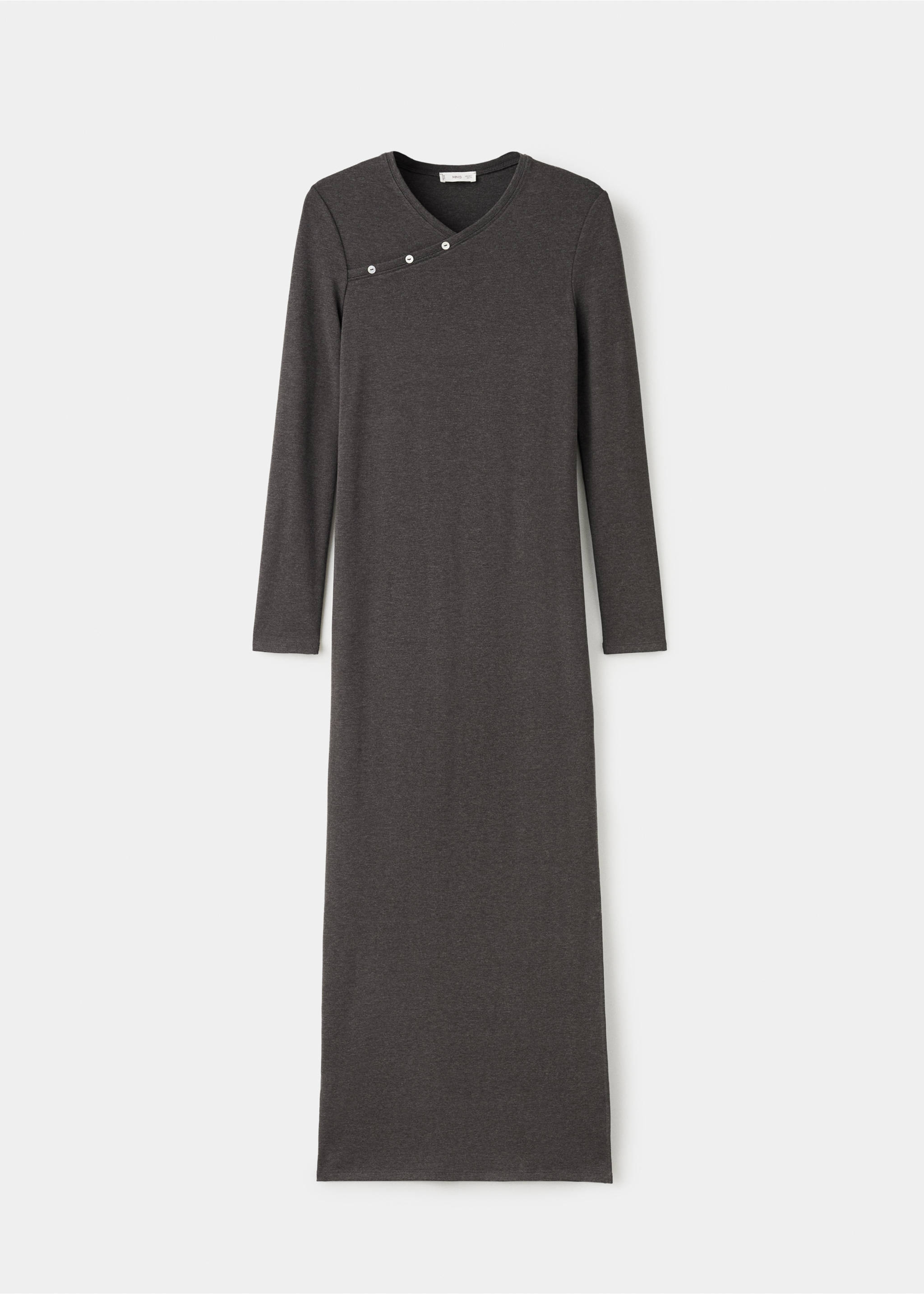 Long wrap dress - Article without model, Dark Heather Grey. Ref: 17027764-00.