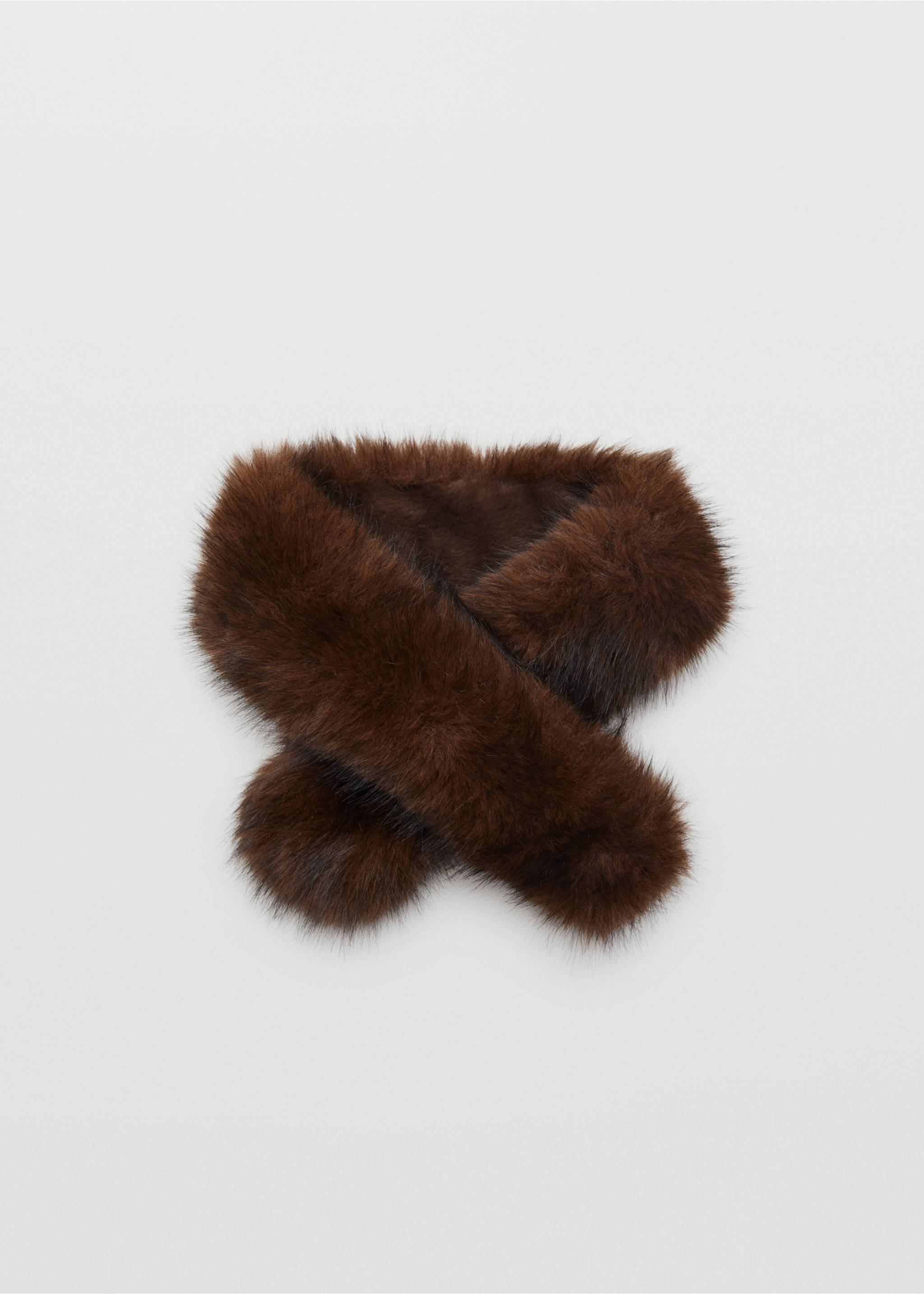 Faux-fur scarf - Article without model, Brown. Ref: 17027767-00.