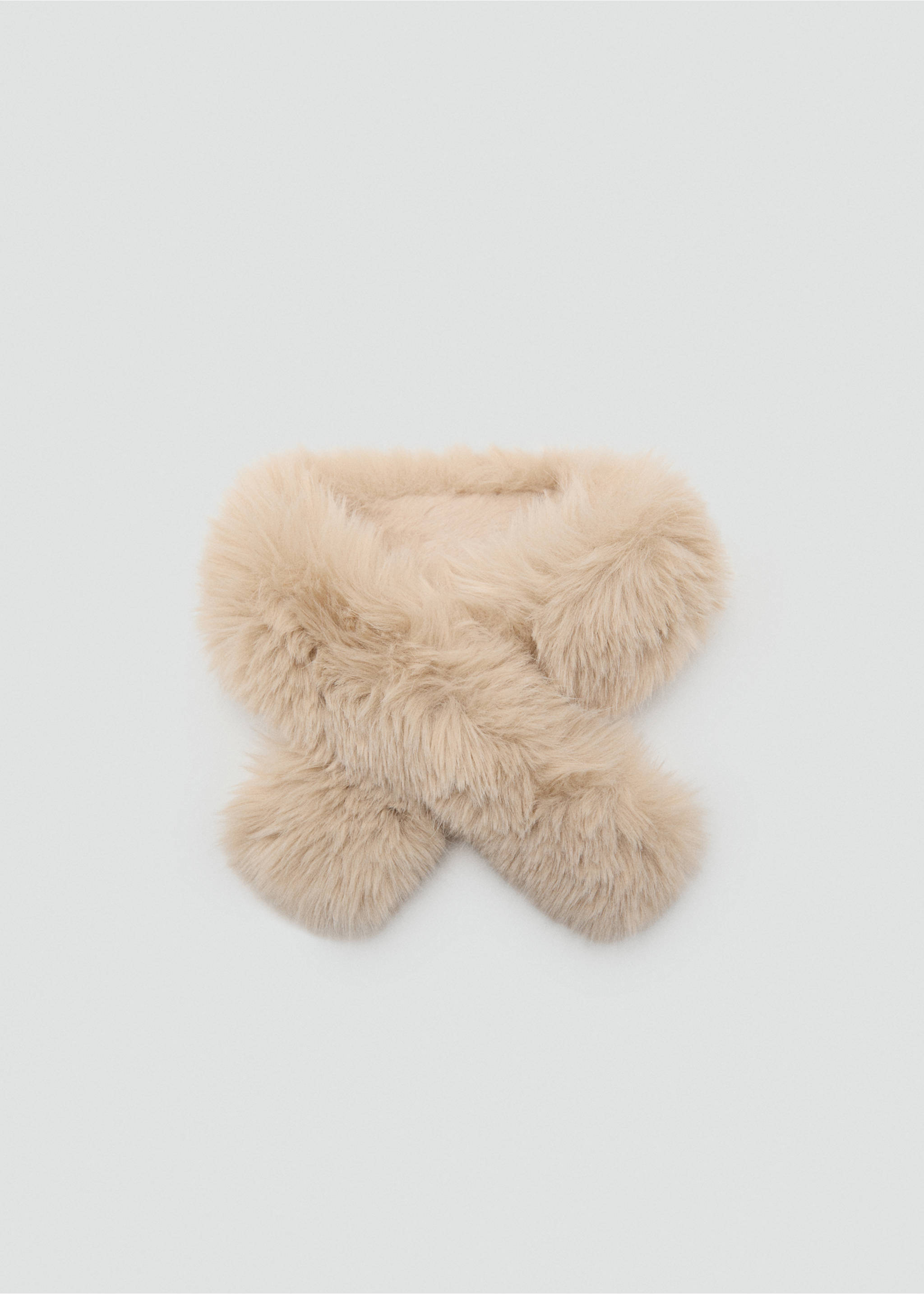 Faux-fur scarf - Article without model, Beige. Ref: 17027768-00.