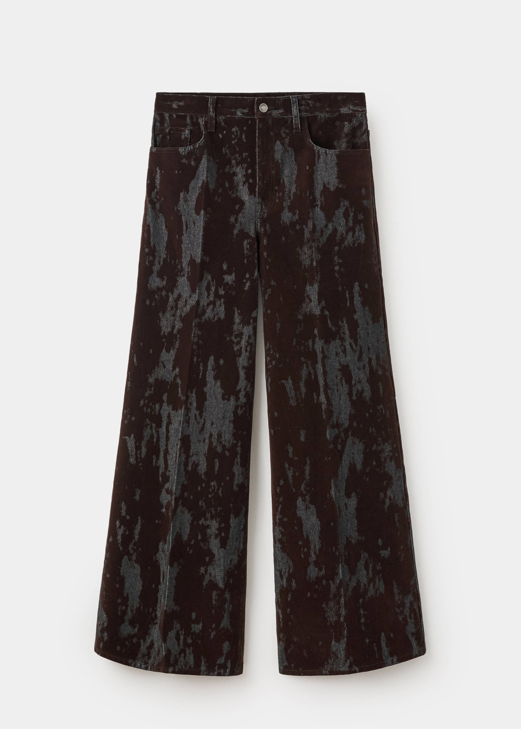 Wide-Leg-Jeans mit Devoré - Artikel ohne Model