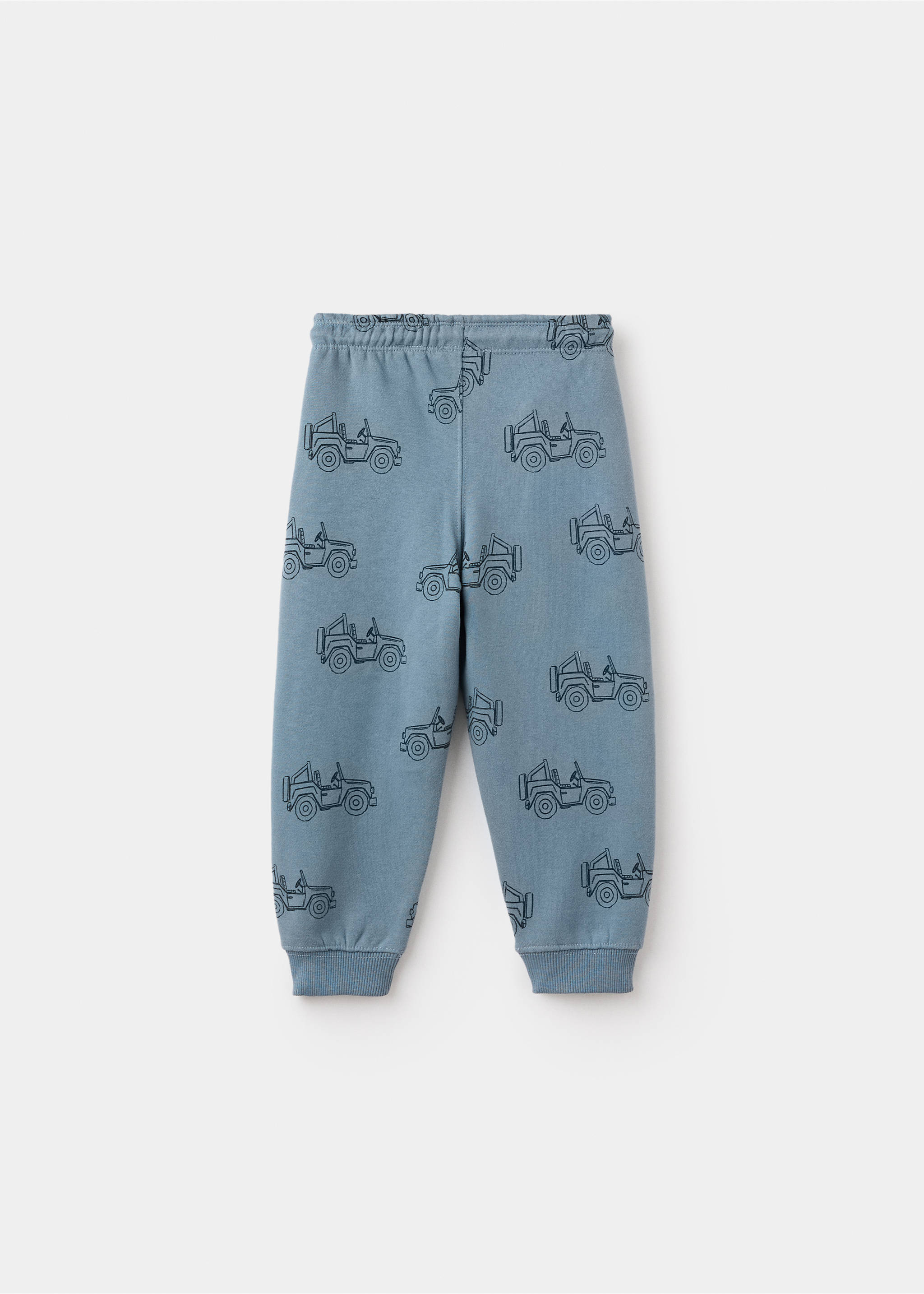 Printed cotton joggers - Reverse of the article, Blue. Ref: 17027780-00.