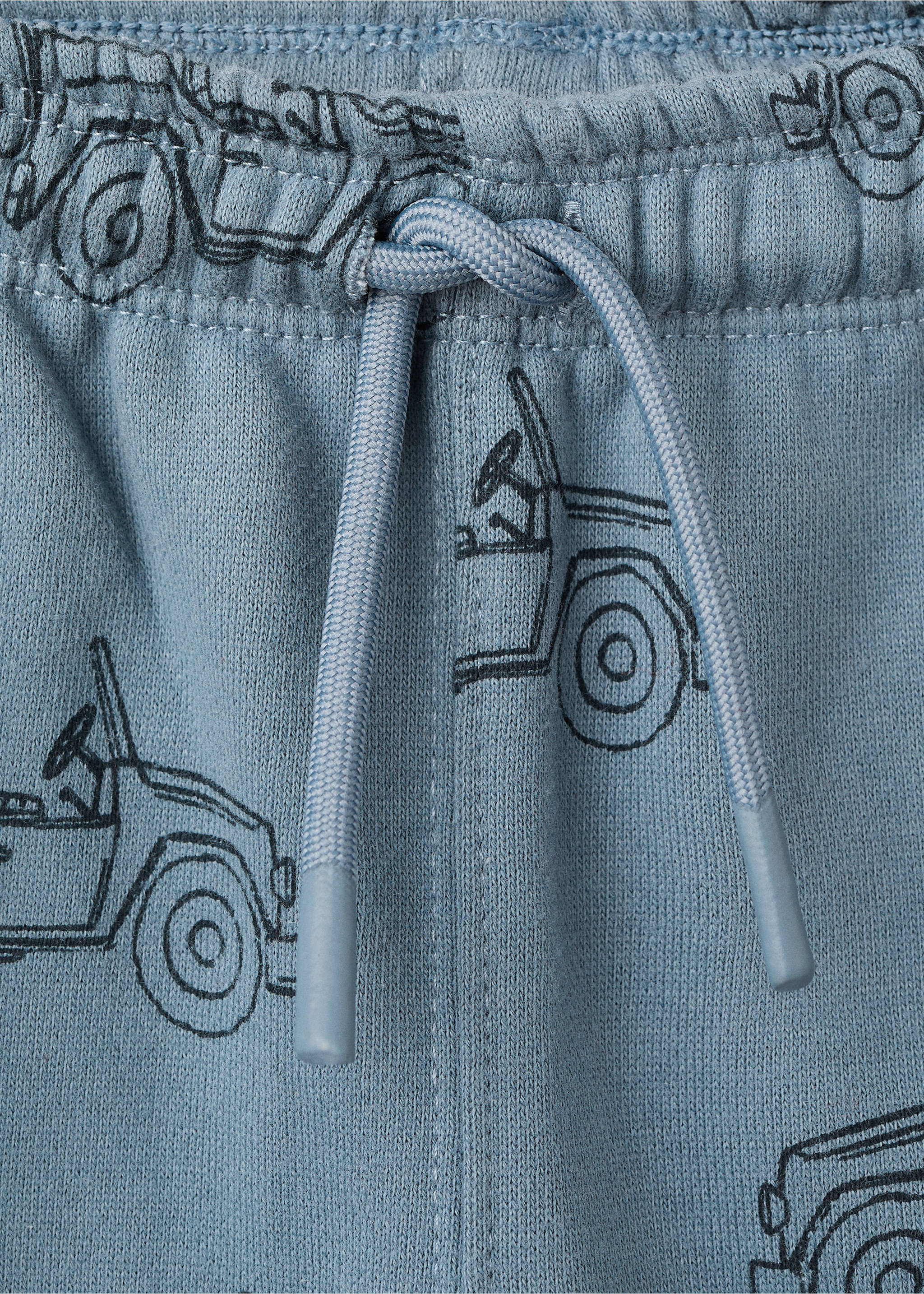 Printed cotton joggers - Details of the article 8, Blue. Ref: 17027780-00.