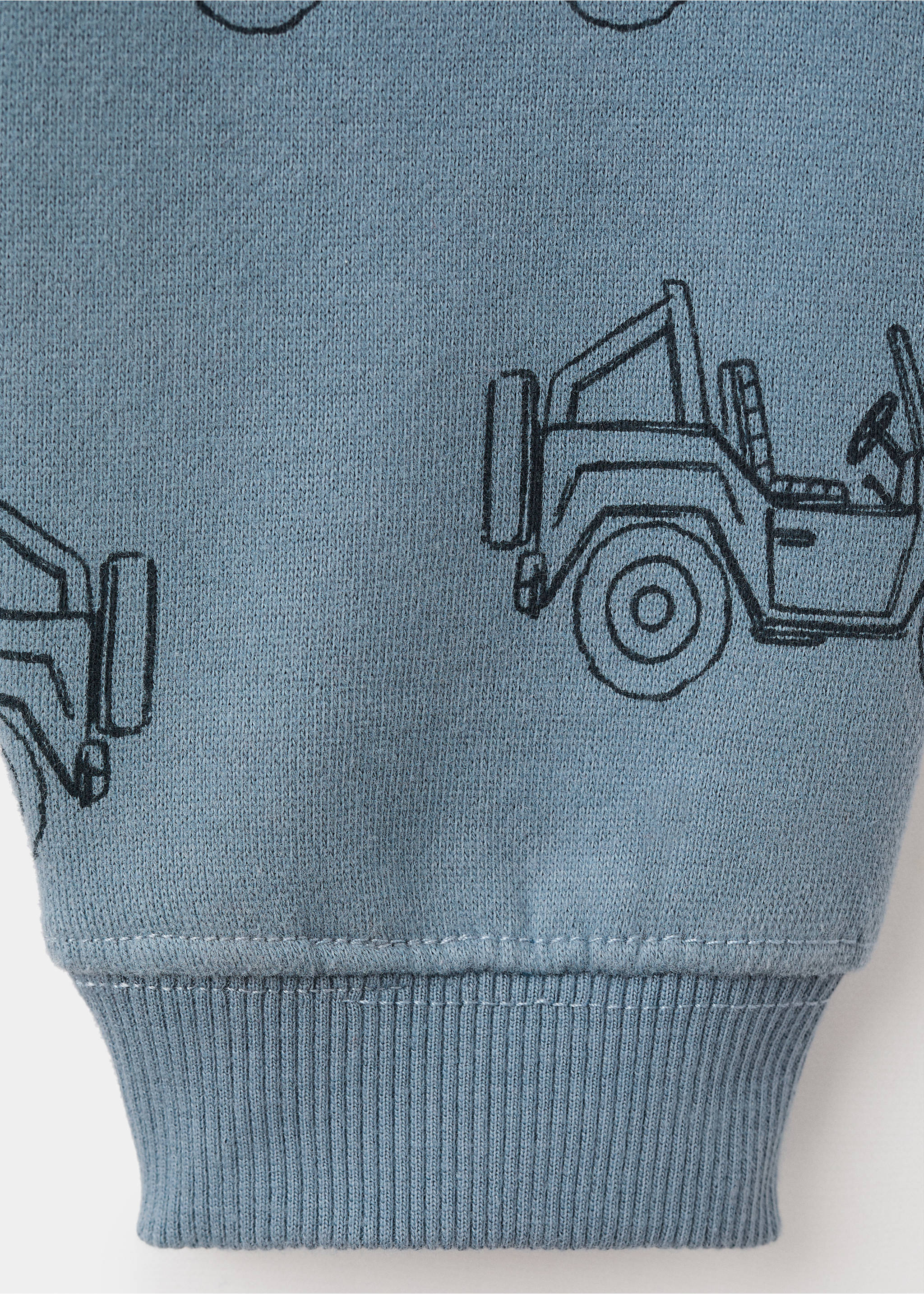 Printed cotton joggers - Details of the article 0, Blue. Ref: 17027780-00.