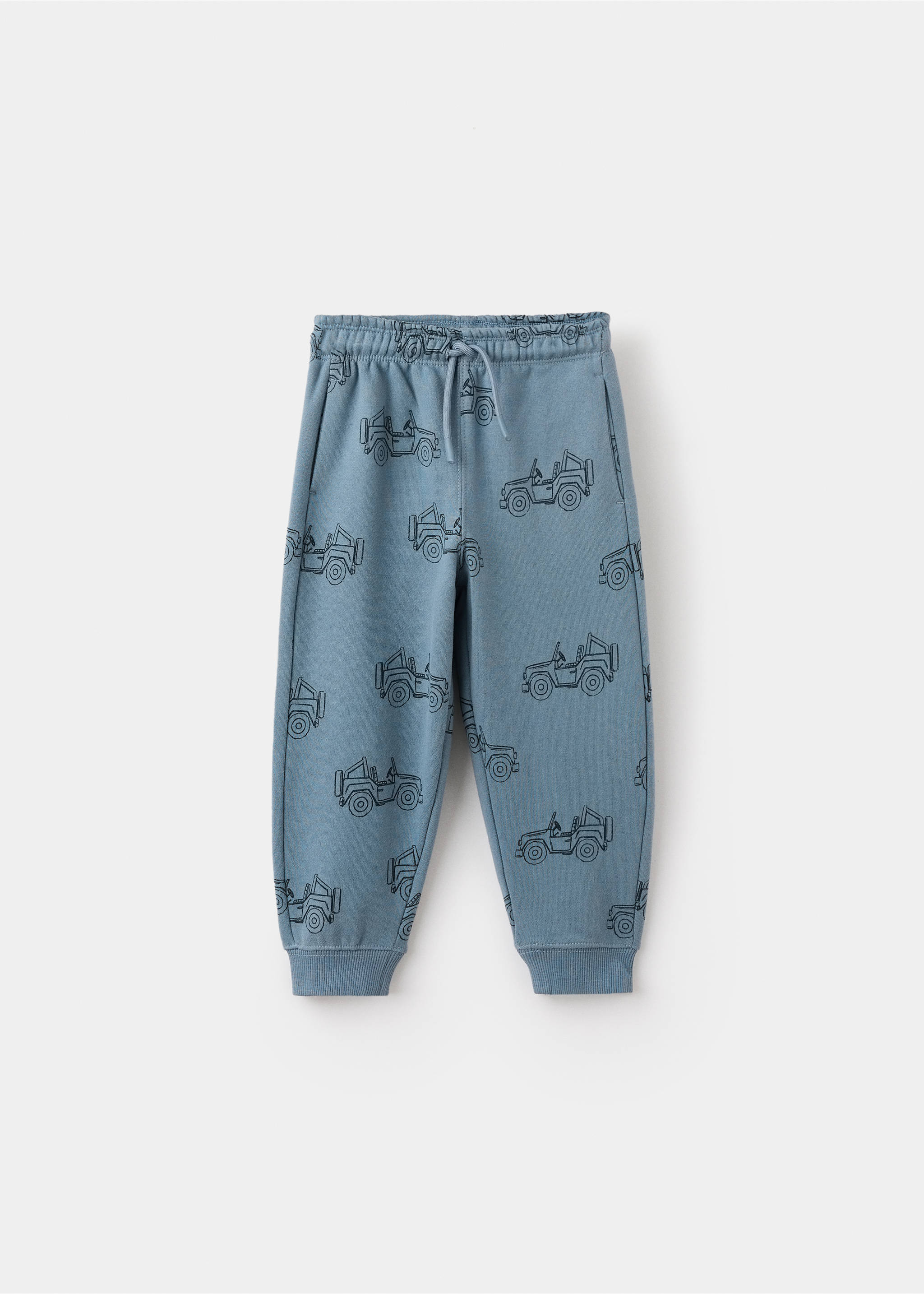 Printed cotton joggers - Article without model, Blue. Ref: 17027780-00.
