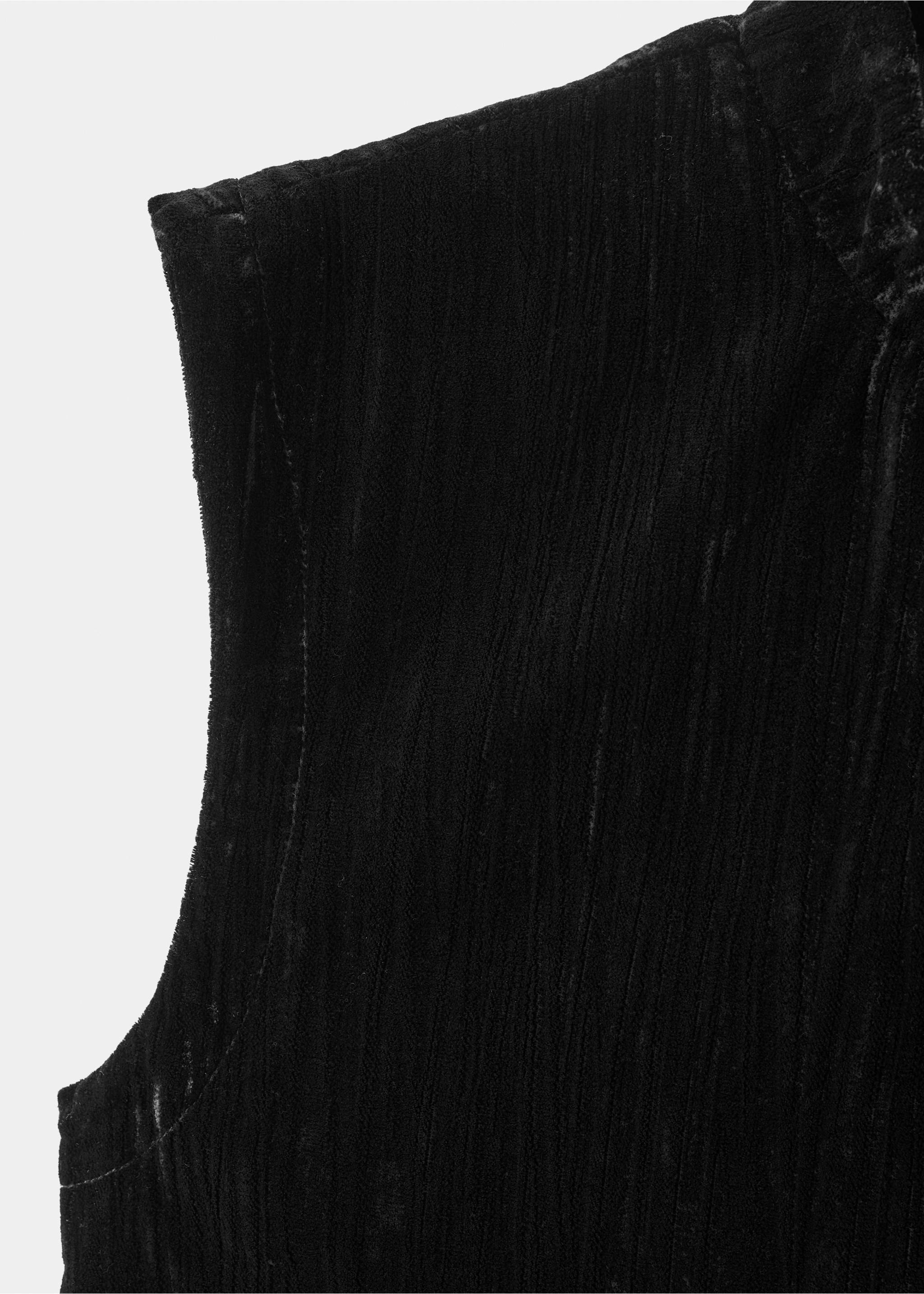 Velvet gilet - Details of the article 8, Black. Ref: 17027786-00.