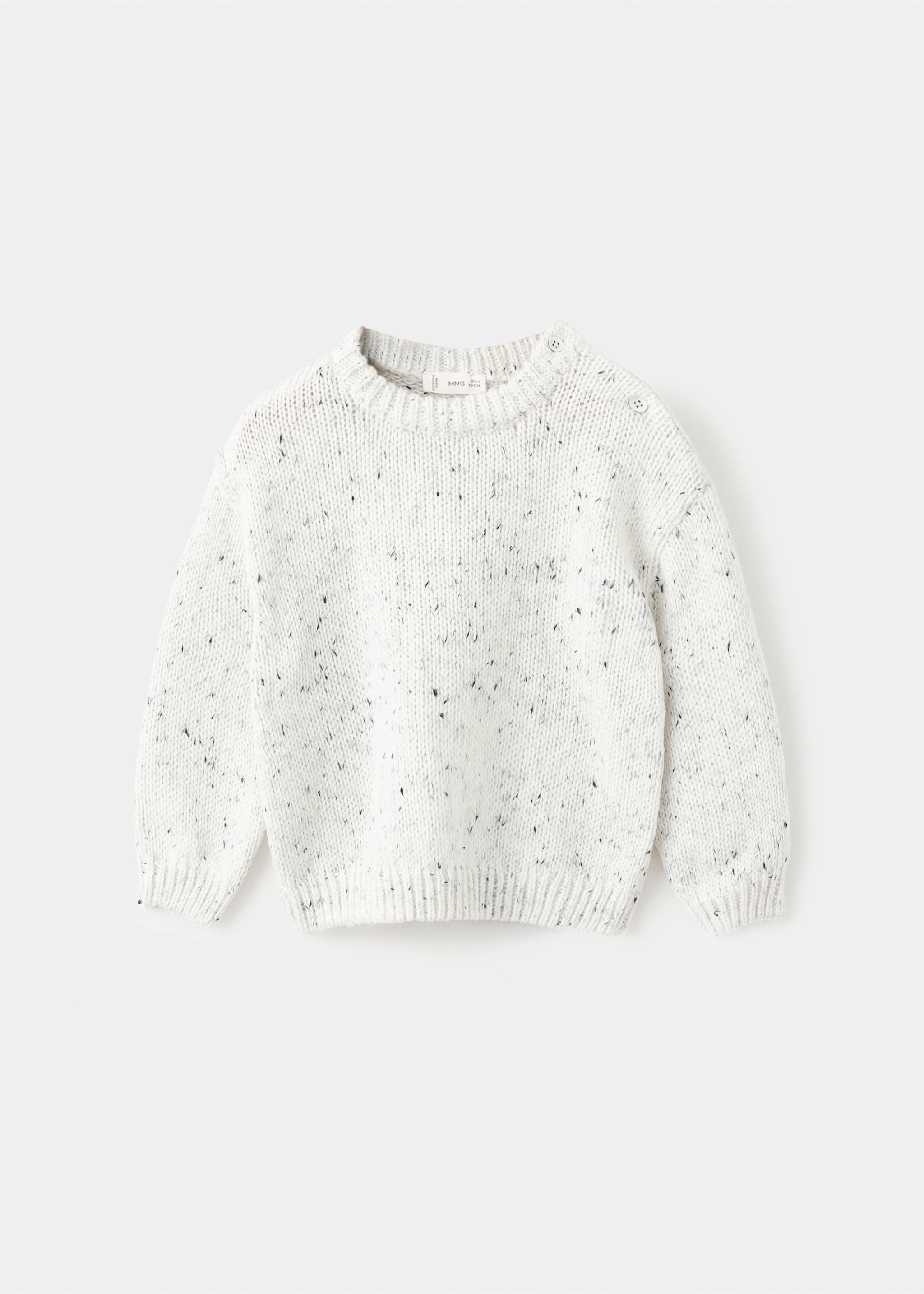 Pull-over jaspé à boutons - Article sans modèle, Blanc. Ref: 17027790-00.