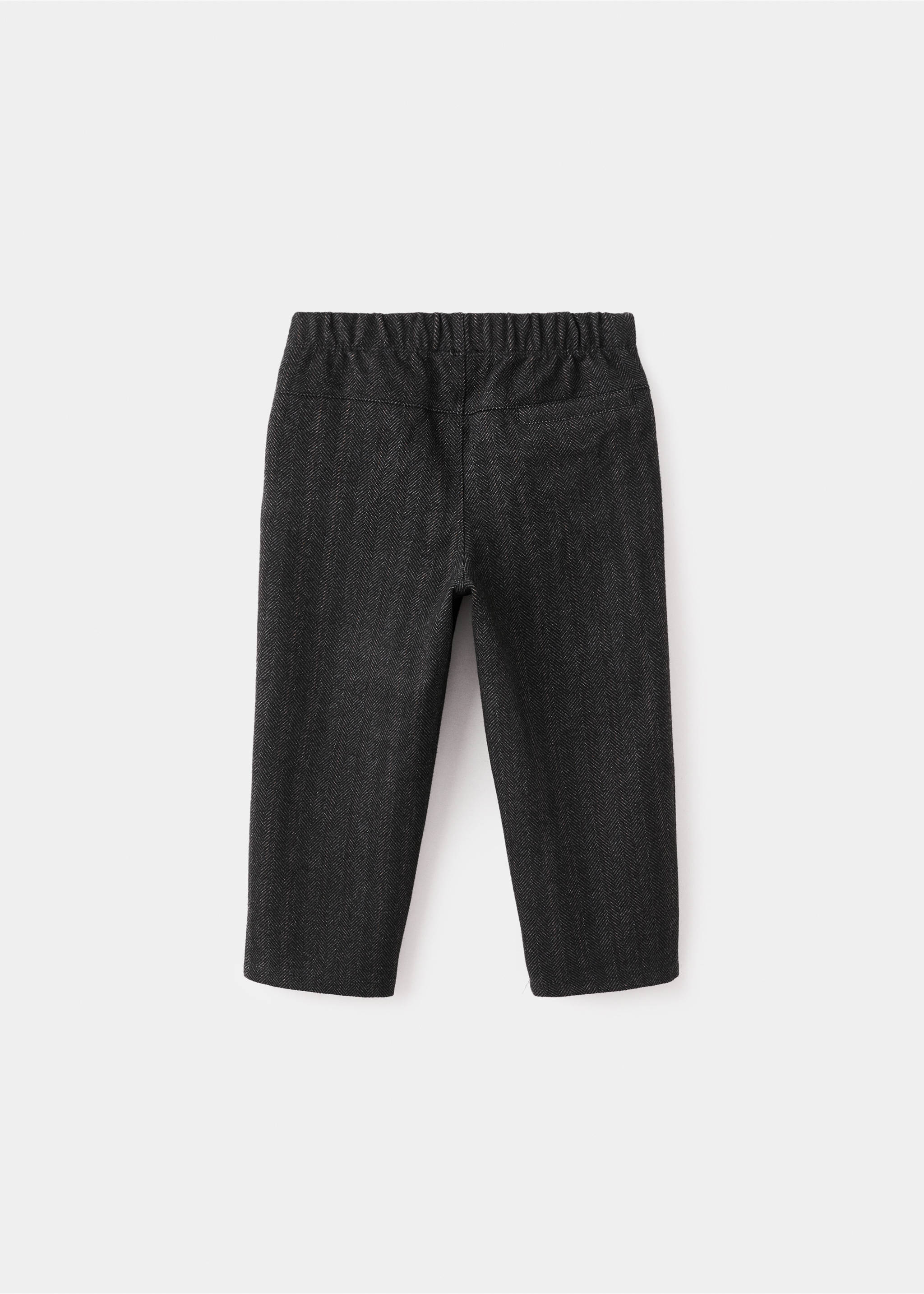 Herringbone knitted trousers - Reverse of the article, Charcoal. Ref: 17027793-00.