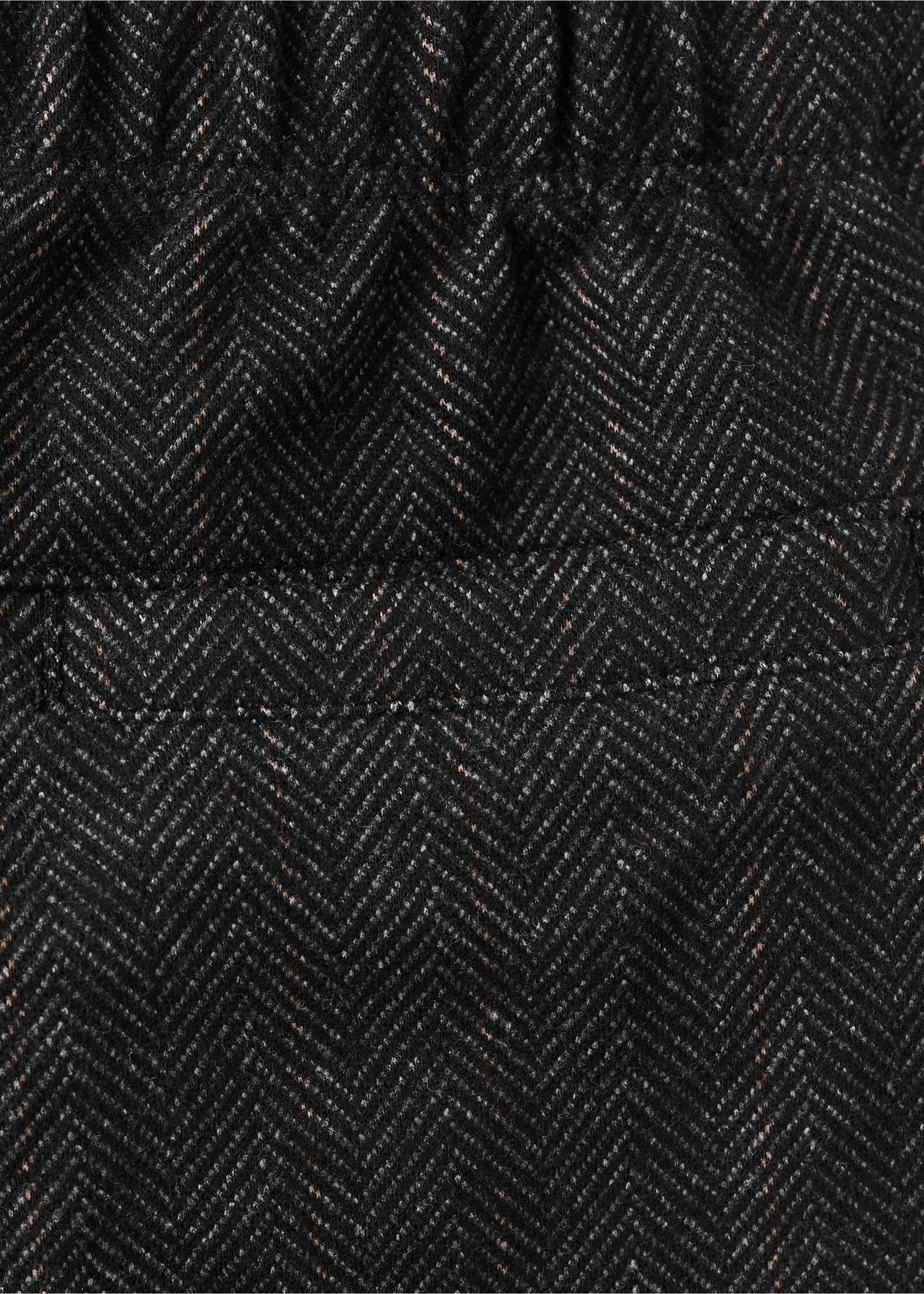 Herringbone knitted trousers - Details of the article 0, Charcoal. Ref: 17027793-00.