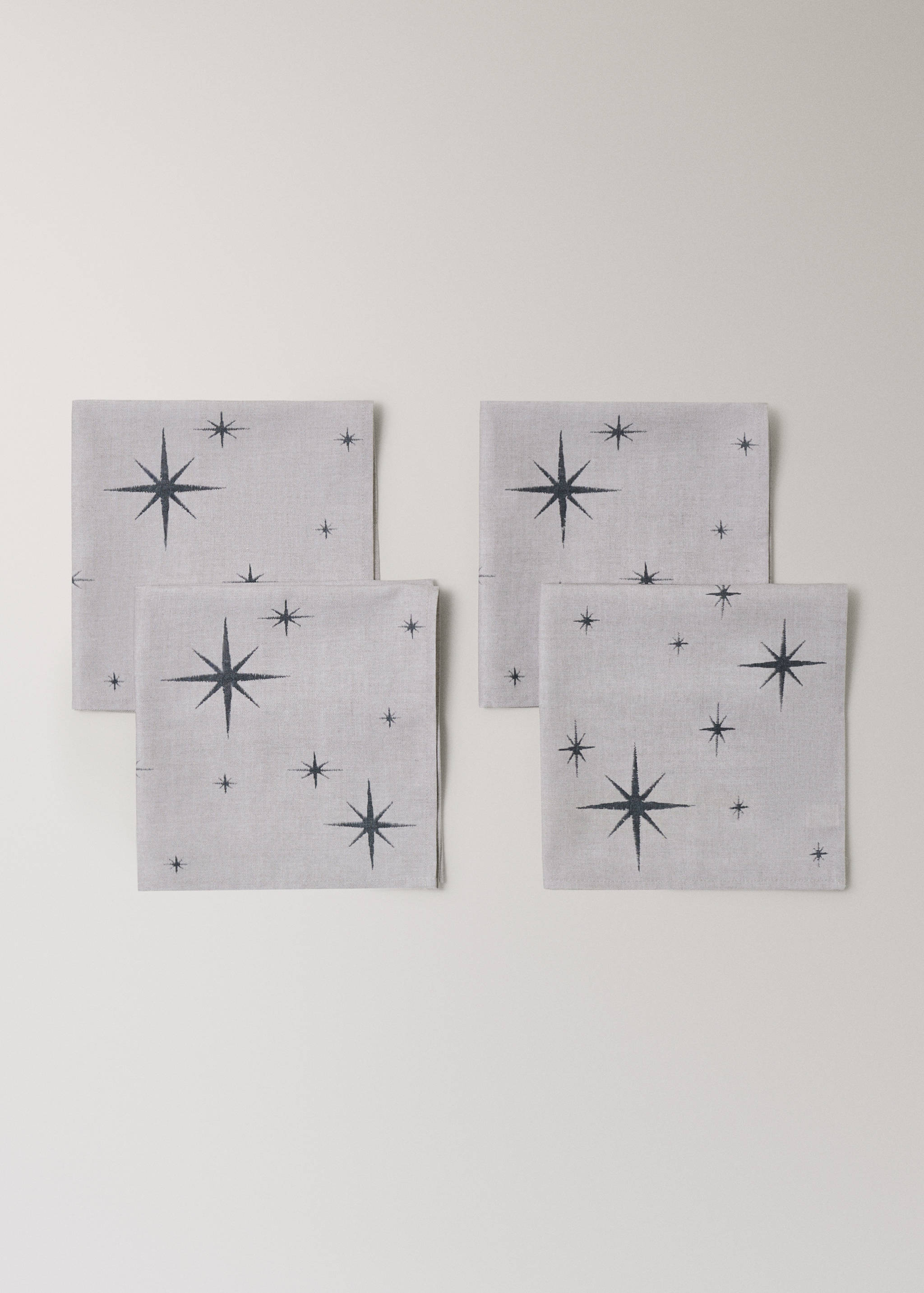 Serviettes de table en coton imprimé étoiles - Détail de l'article 1