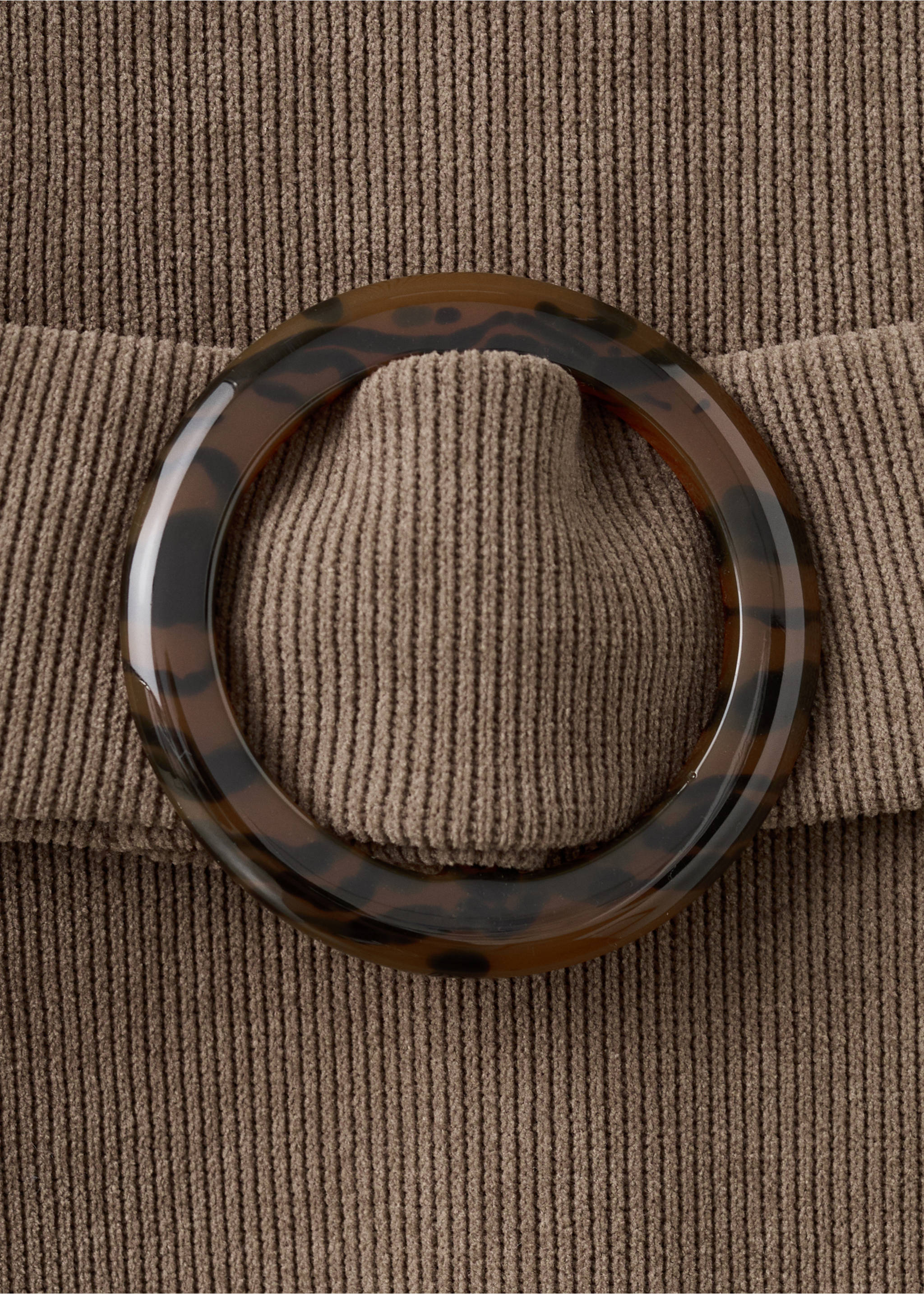 Belt knit dress - Details of the article 8, Medium Brown. Ref: 17027808-00.