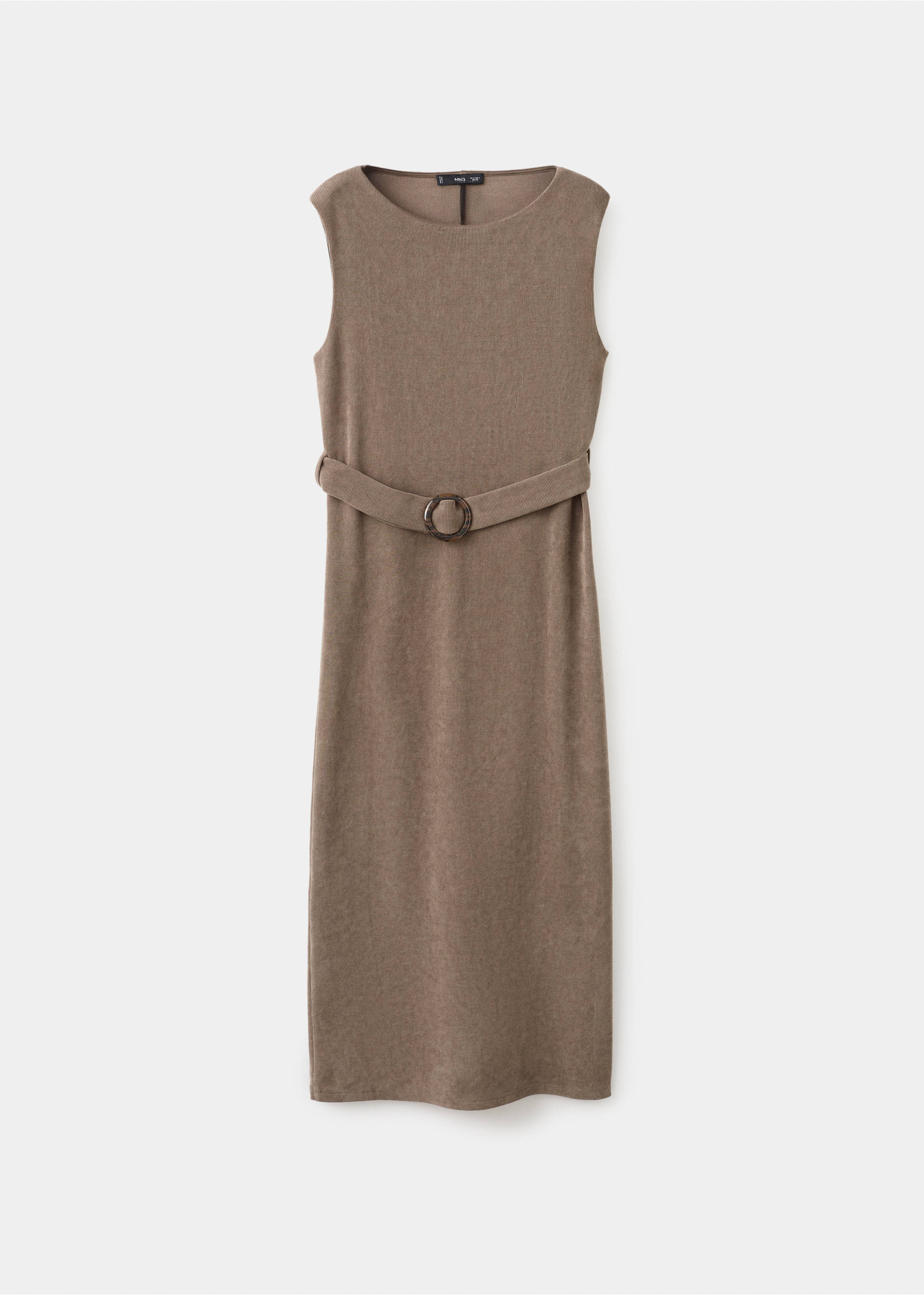 Belt knit dress - Article without model, Medium Brown. Ref: 17027808-00.