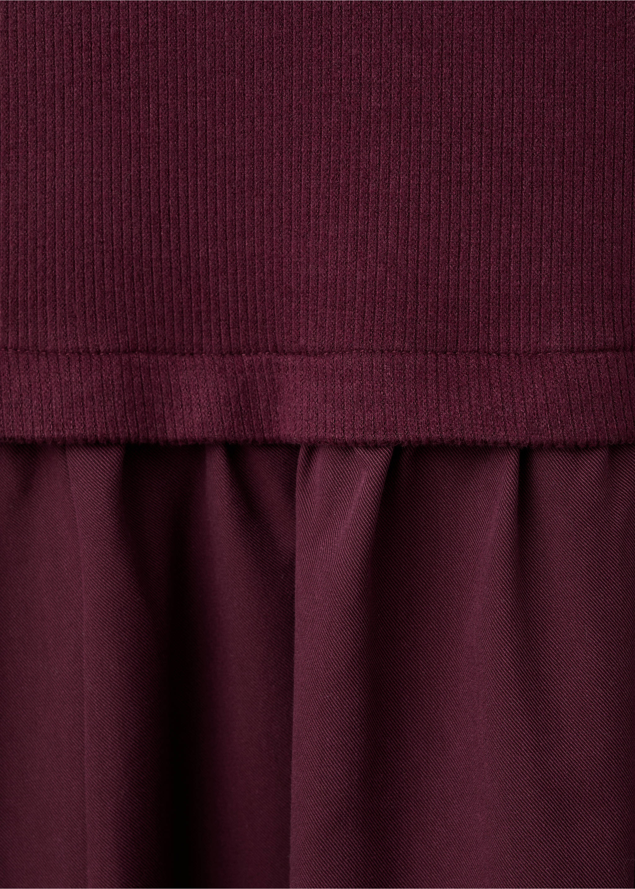 Vestido cuello embudo combinado - Detalle del artículo 0, Burdeos. Ref: 17027810-00.
