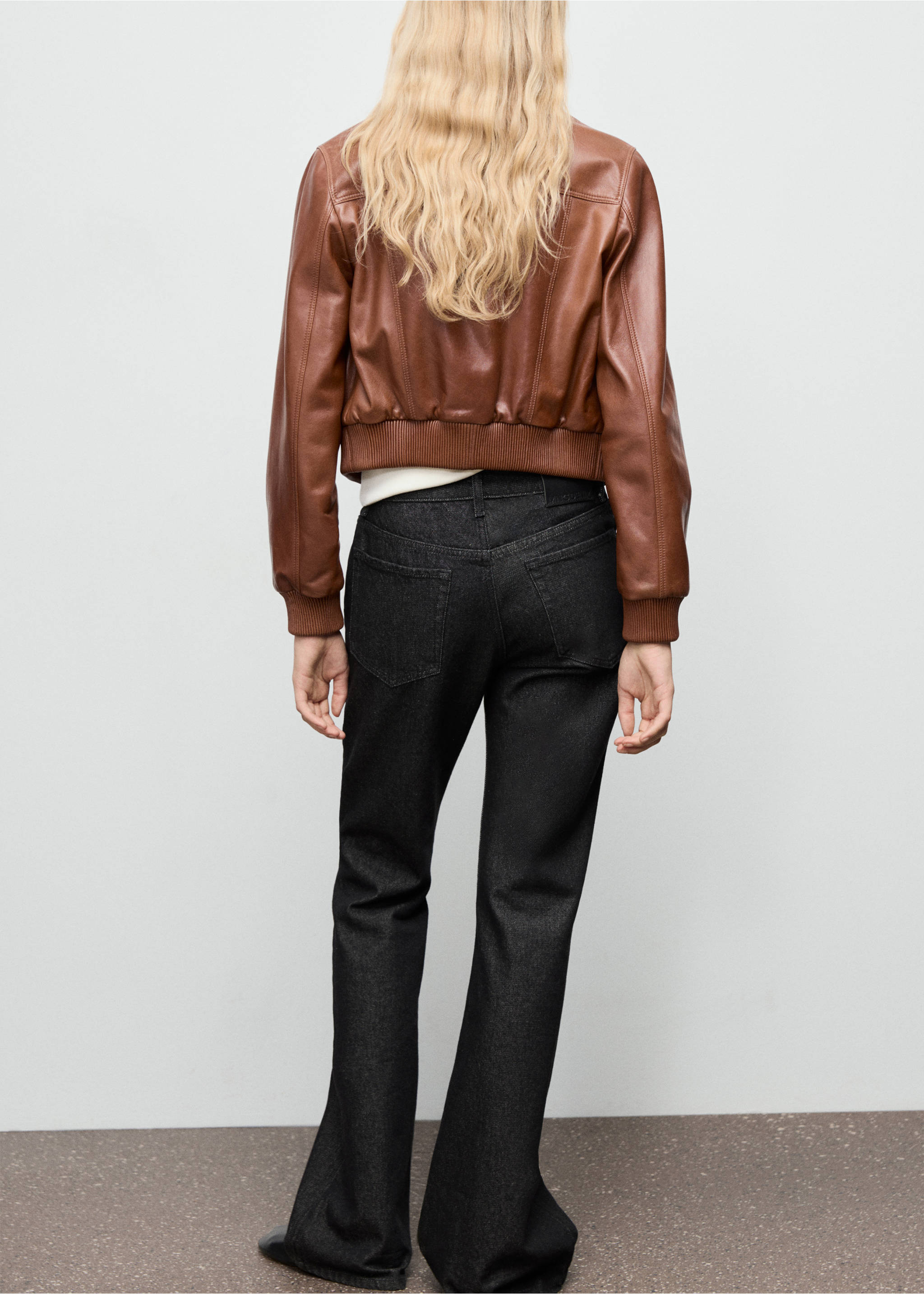 Flared rinse-wash jeans - Reverse of the article, Black. Ref: 17027815-00.