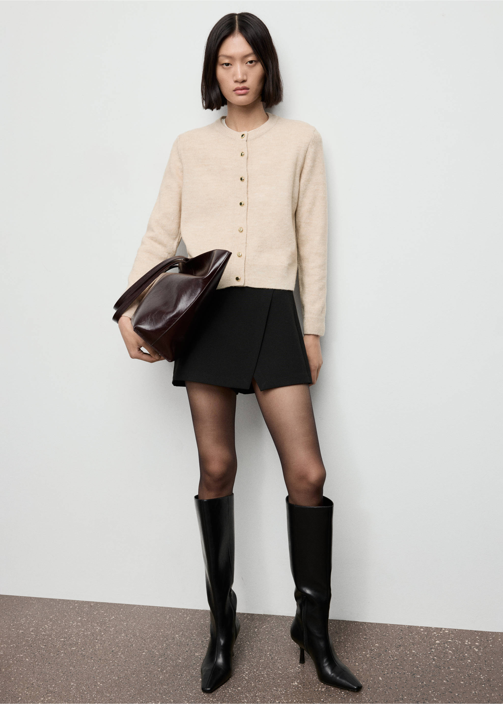 Knitted button cardigan - General plane, Ecru. Ref: 17027816-00.
