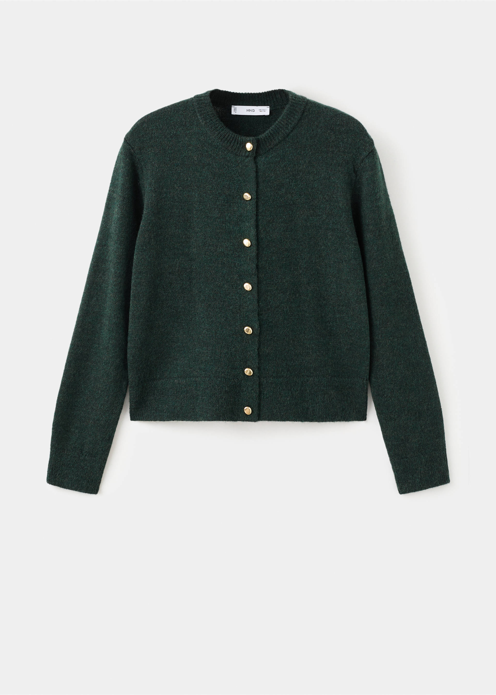 Knitted button cardigan - Article without model, Green. Ref: 17027816-00.