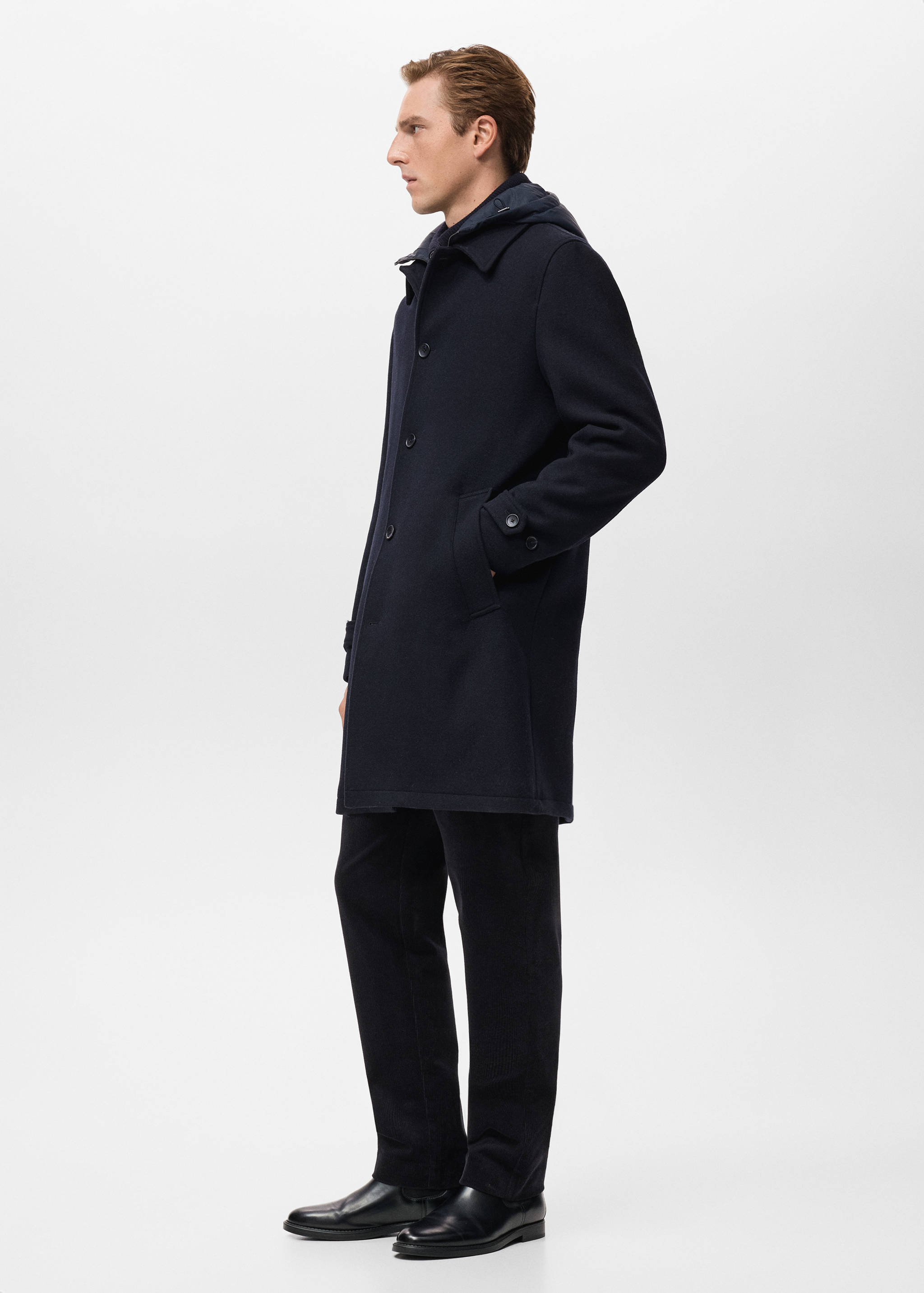 Detachable hood wool coat - Details of the article 2