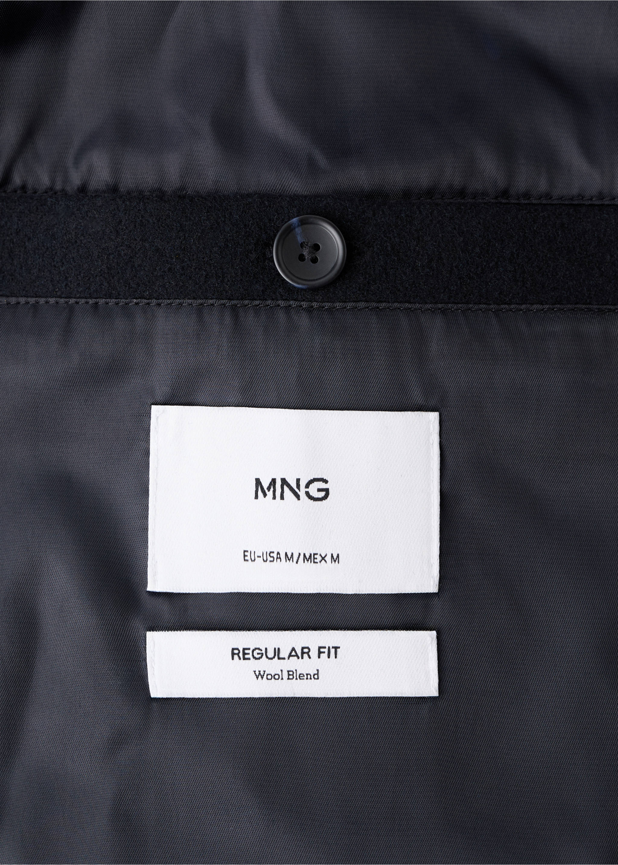 Detachable hood wool coat - Details of the article 0, Navy. Ref: 17027888-00.