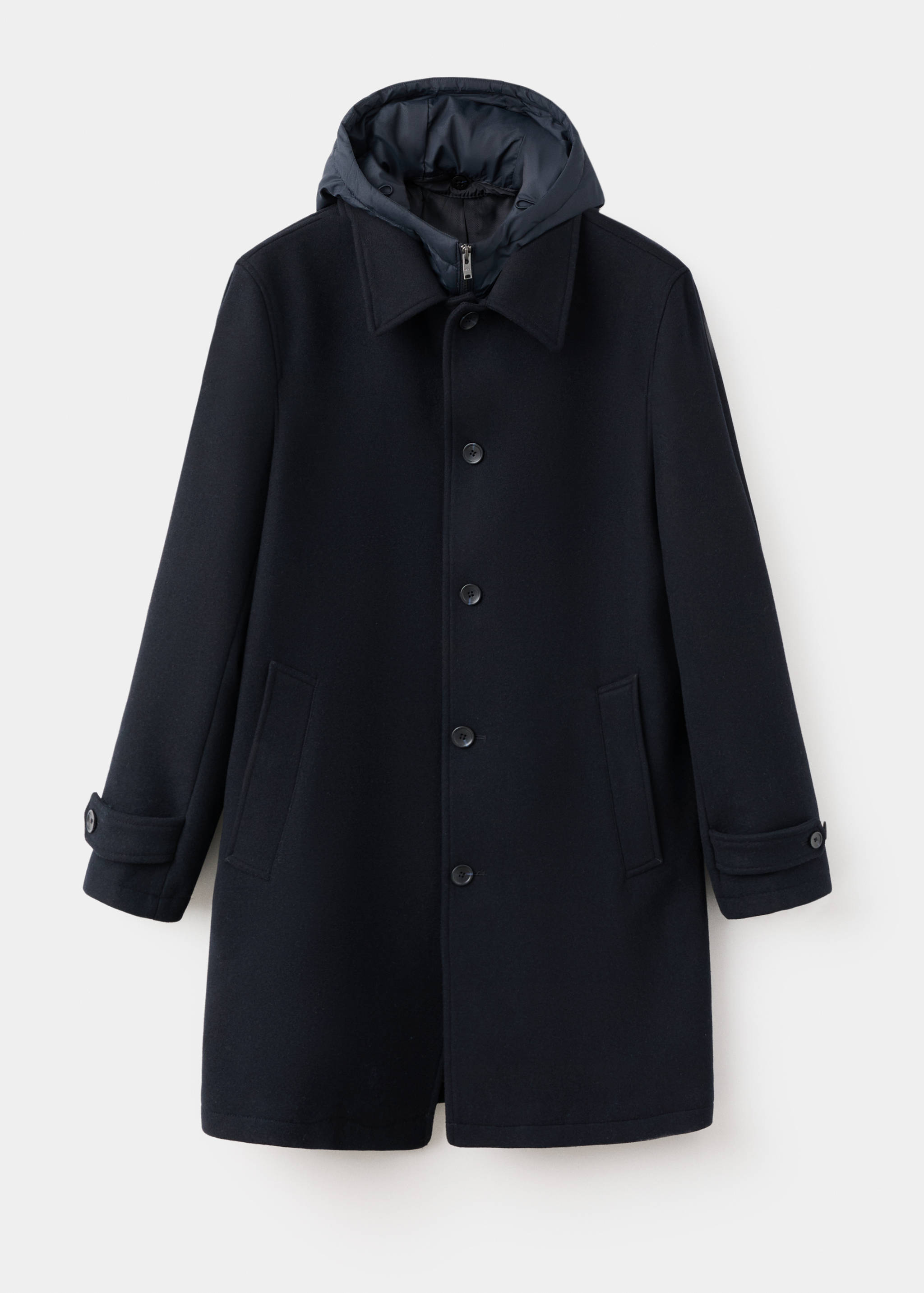 Detachable hood wool coat - Article without model