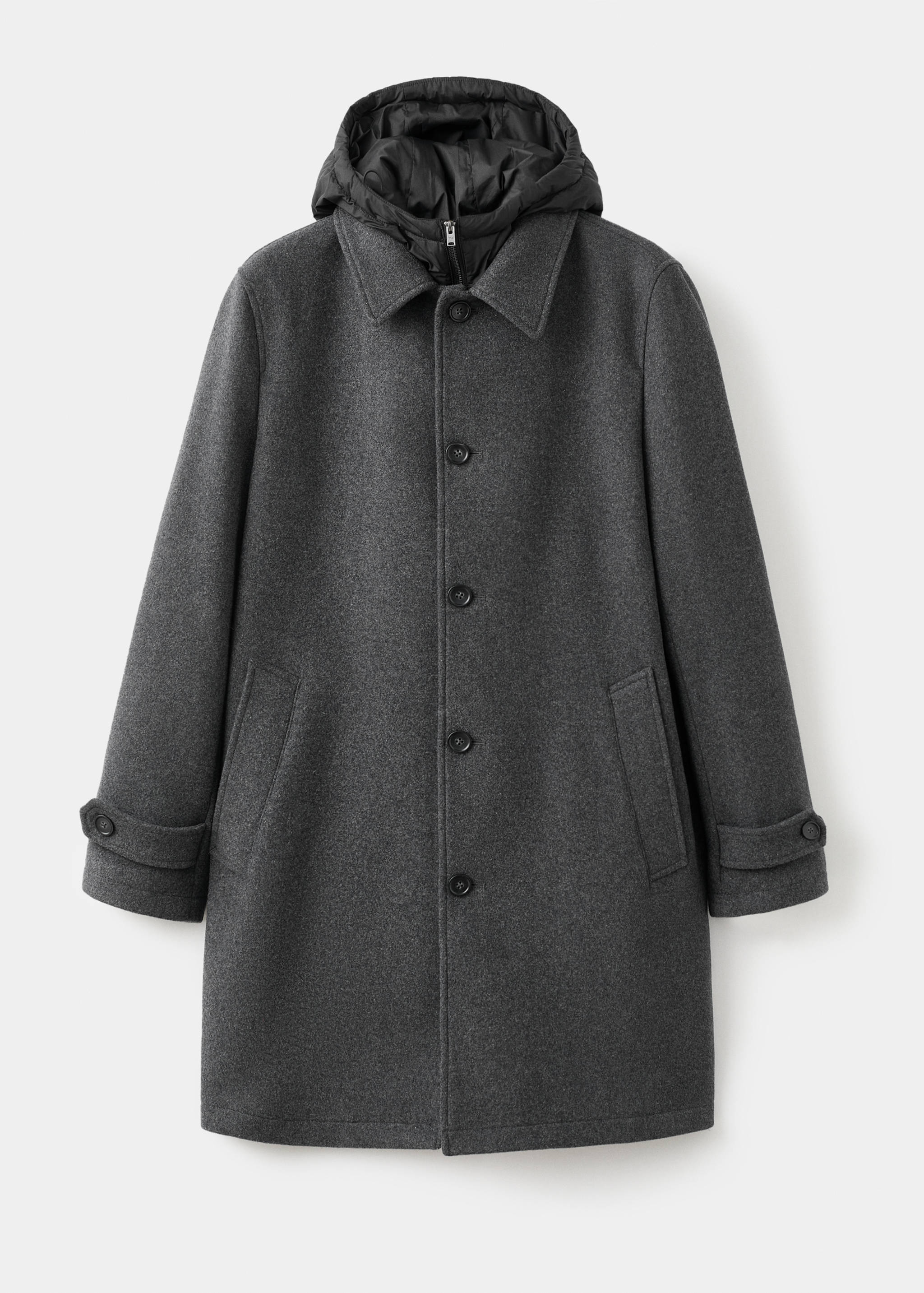 Detachable hood wool coat - Article without model