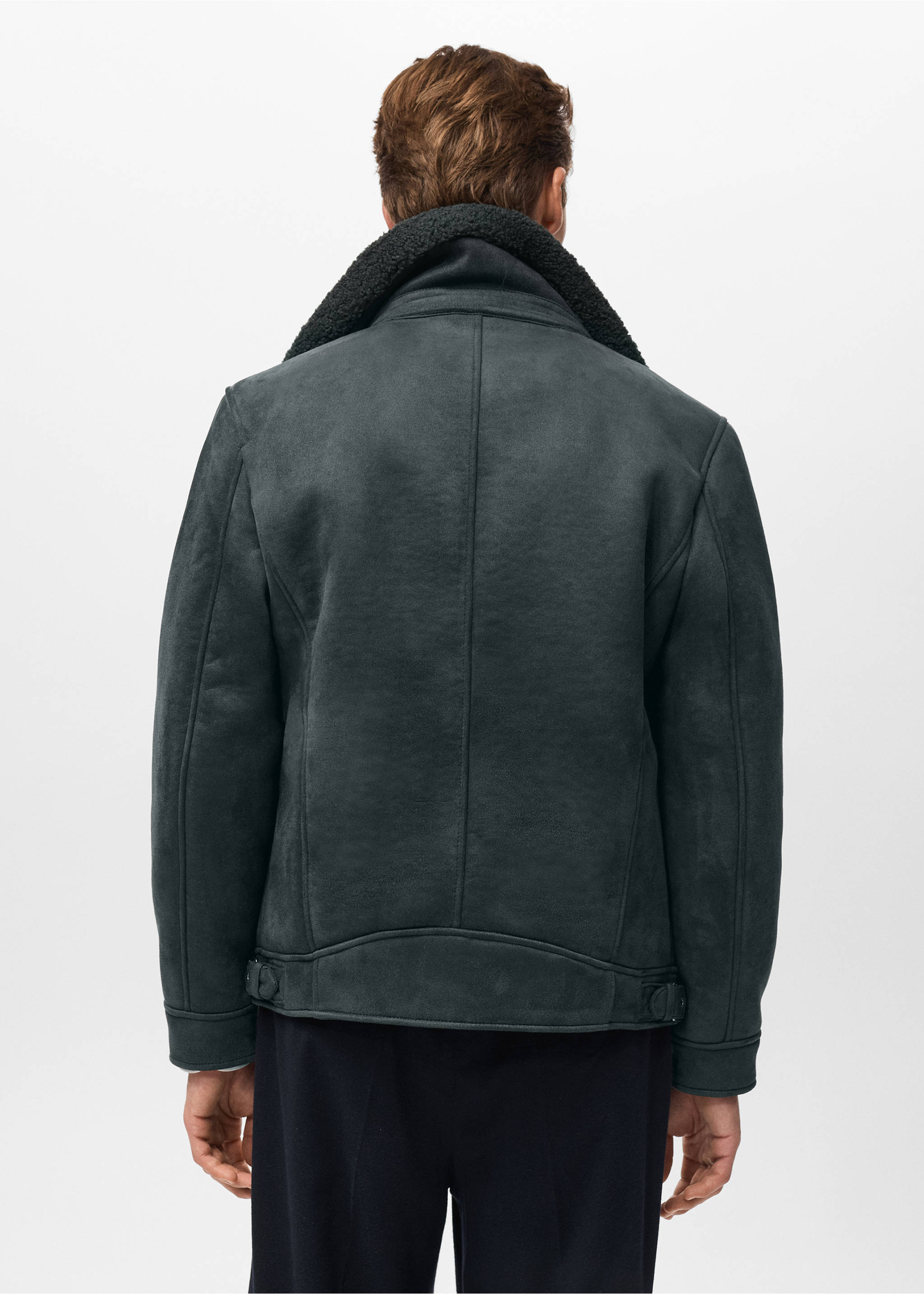Double face jacket with fleece lining - Reverse of the article, Grey. Ref: 17027890-00.