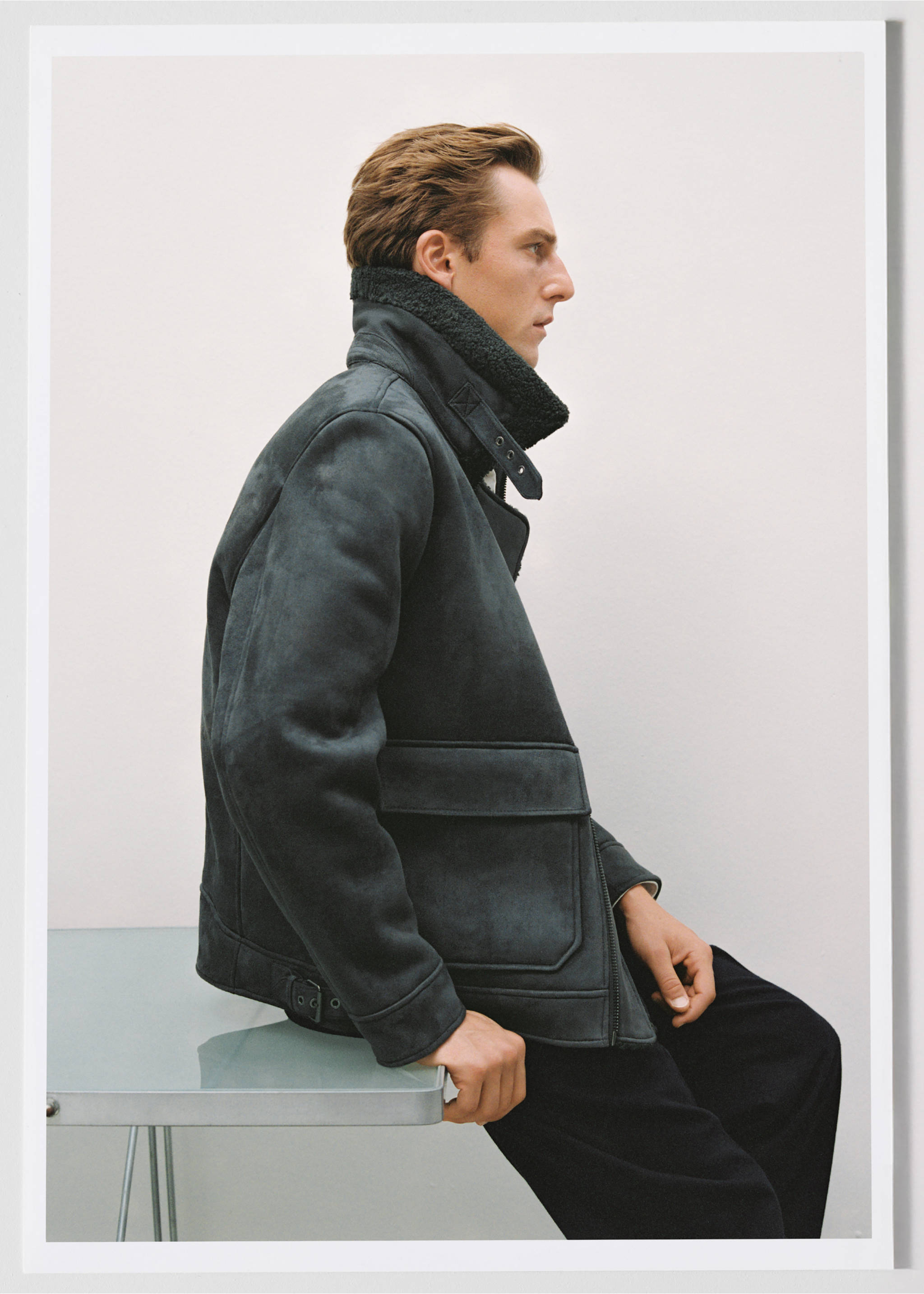 Double face jacket with fleece lining - Details of the article 3, Grey. Ref: 17027890-00.