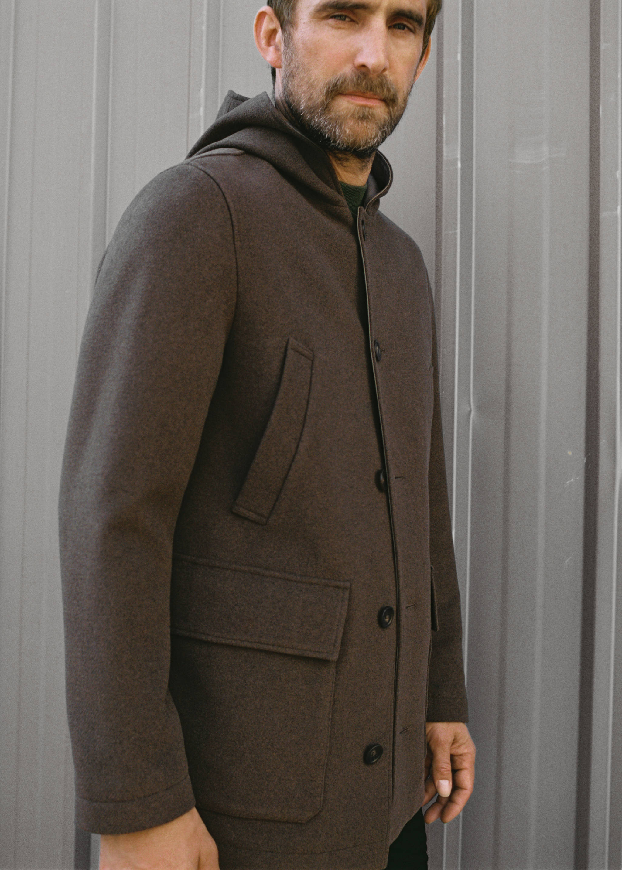 Hooded wool coat - Details of the article 3