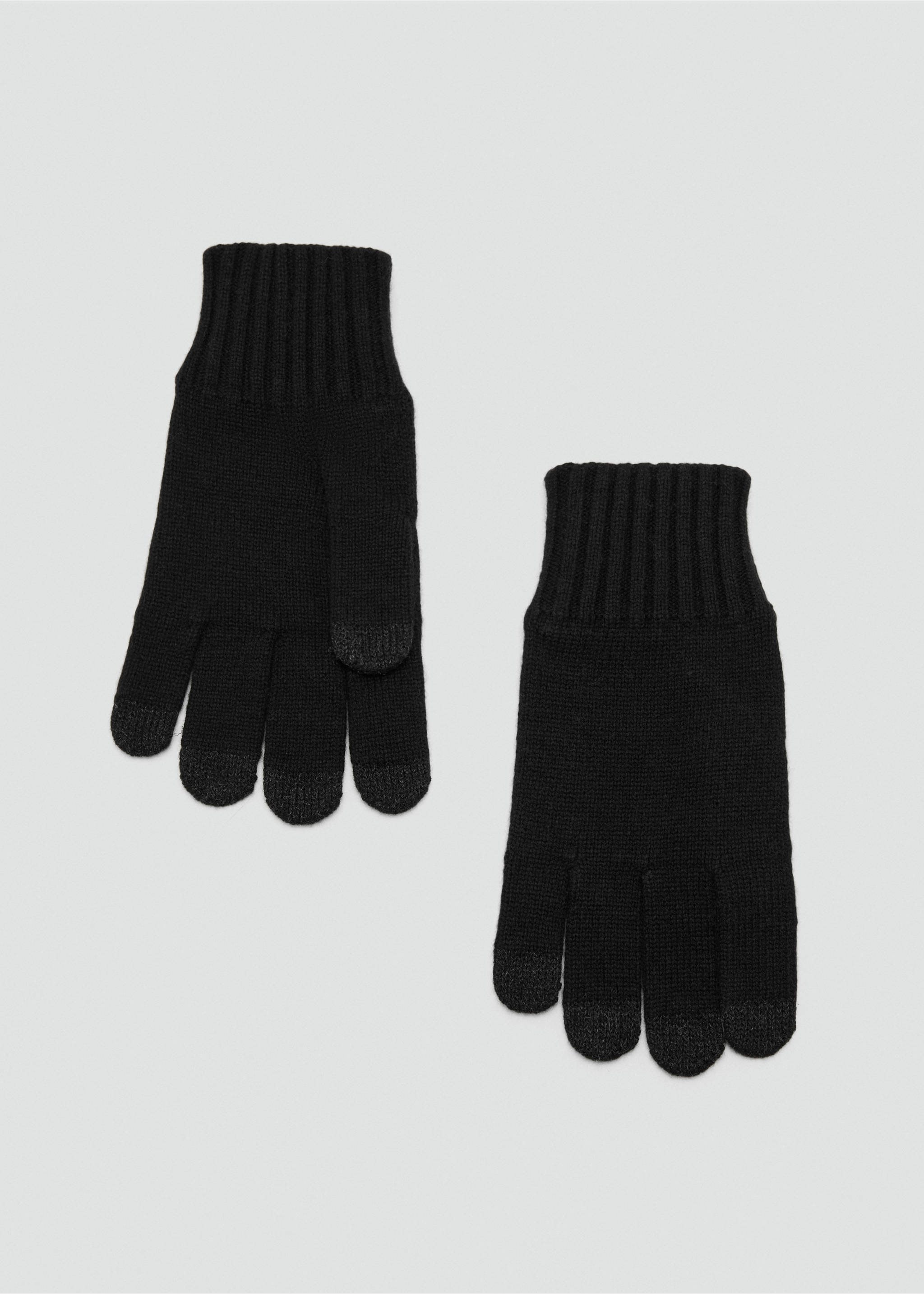 Knitted gloves - Article without model, Black. Ref: 17027895-00.