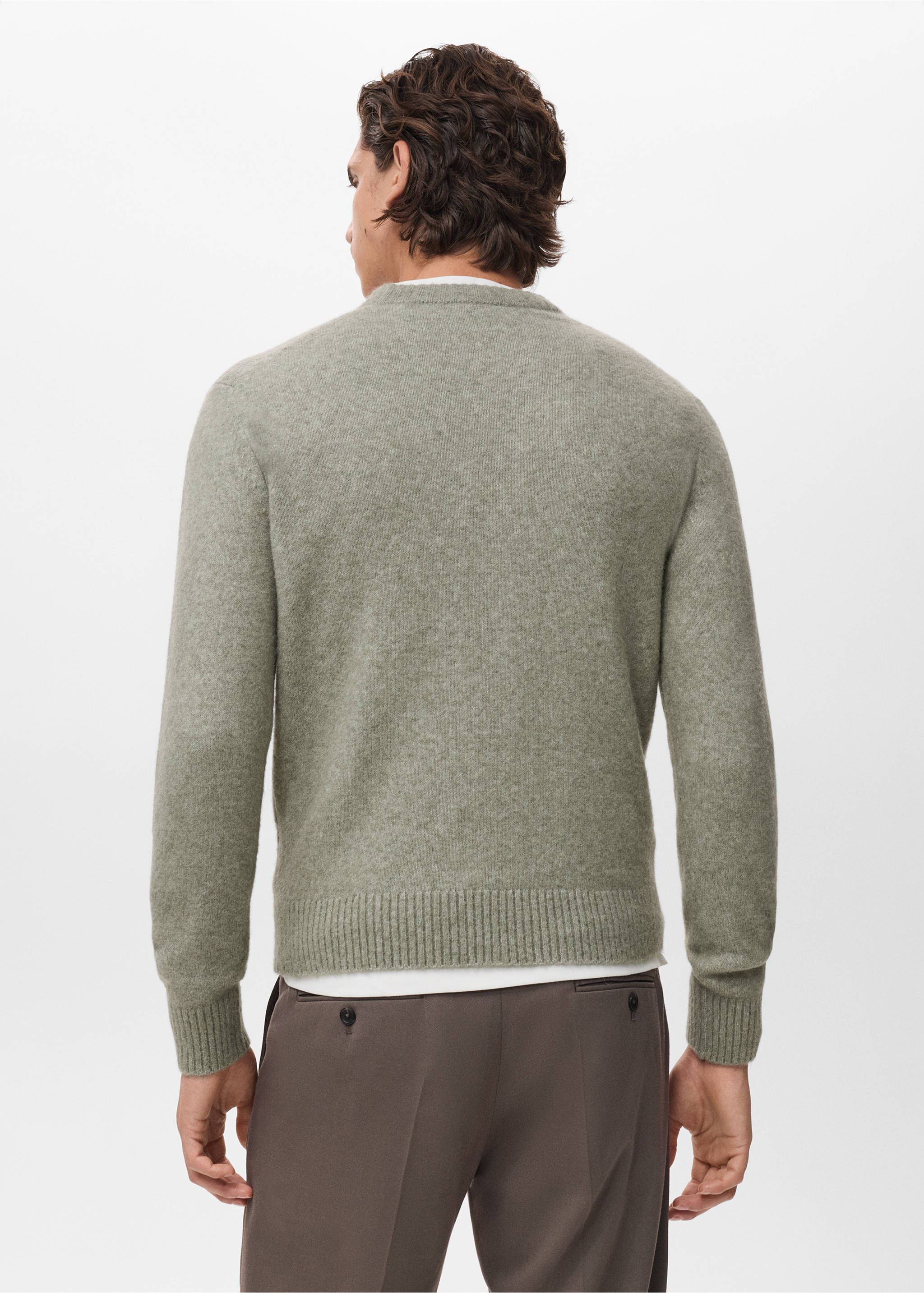 Trui van een wol- en alpacablend - Achterkant van het artikel, Pastelgroen. Ref: 17027897-00.