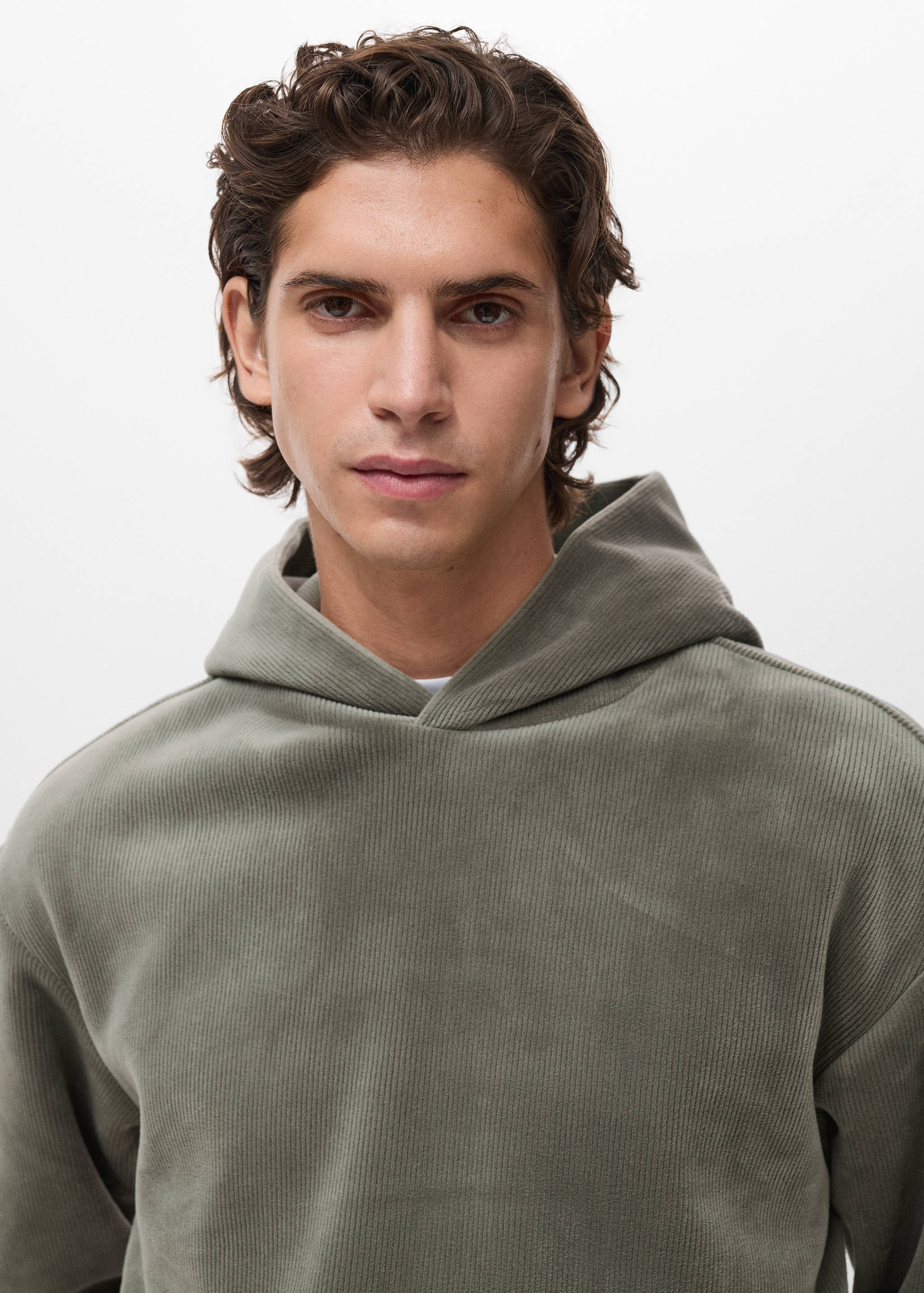 Corduroy hooded sweatshirt - Details of the article 1