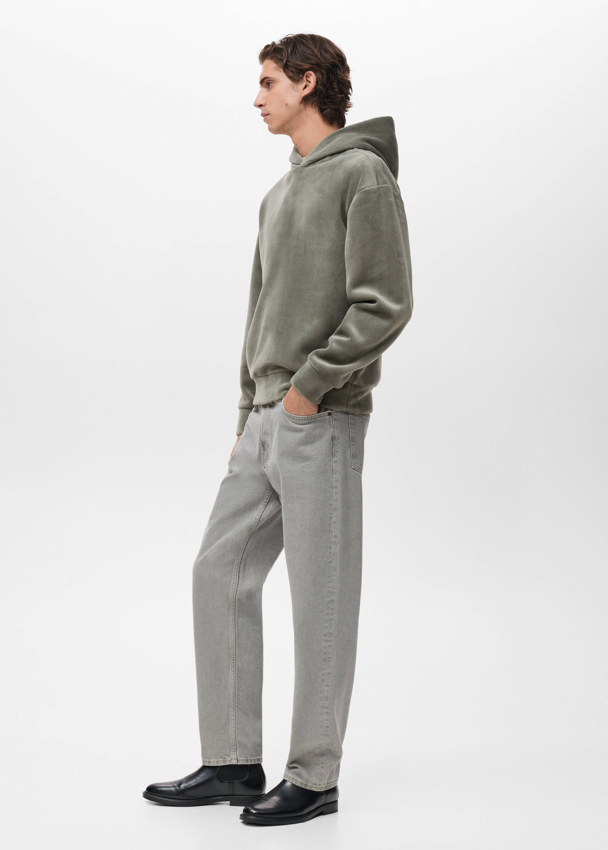 Corduroy hooded sweatshirt - Details of the article 2