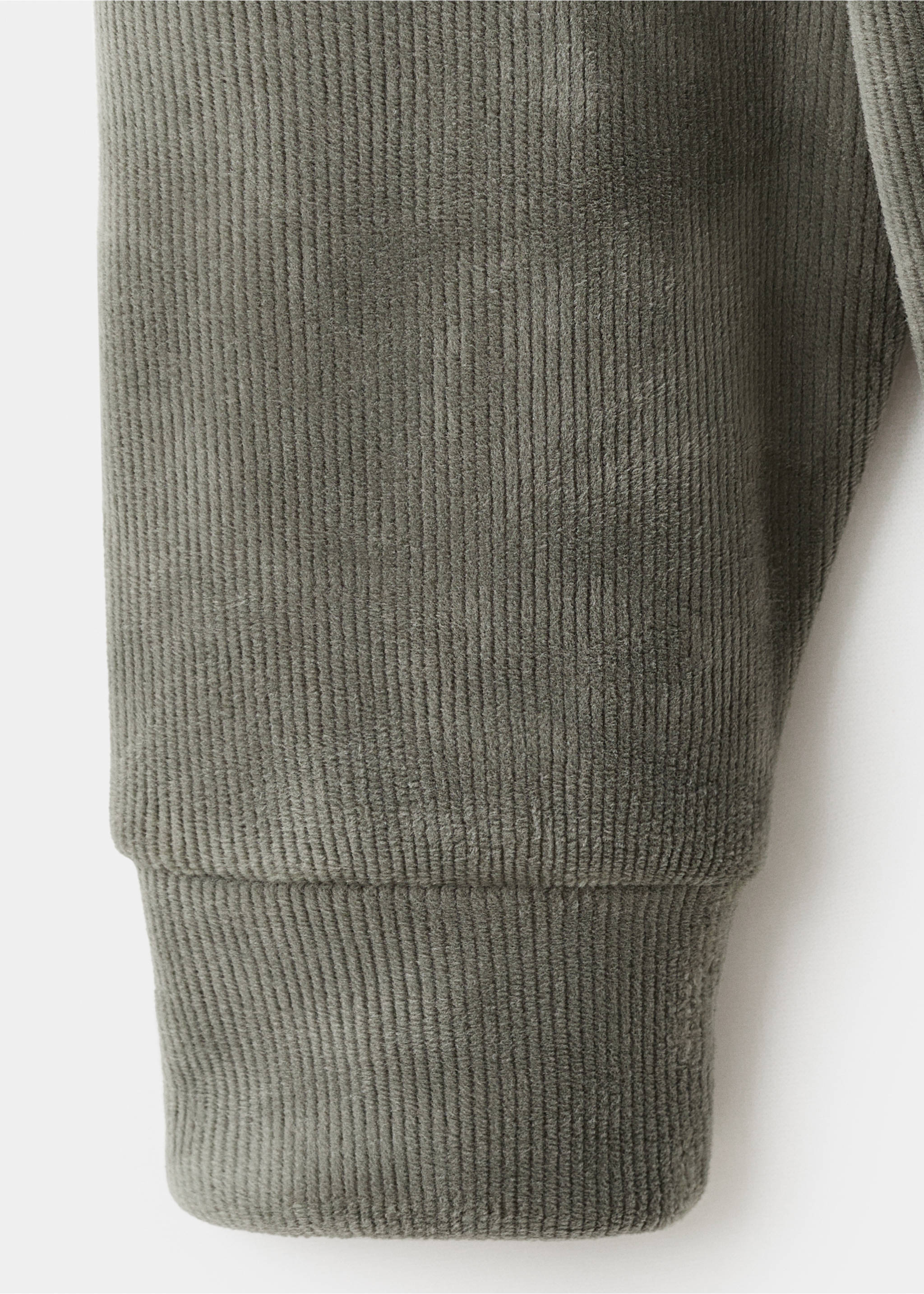 Corduroy hooded sweatshirt - Details of the article 0, Pastel Green. Ref: 17027899-00.