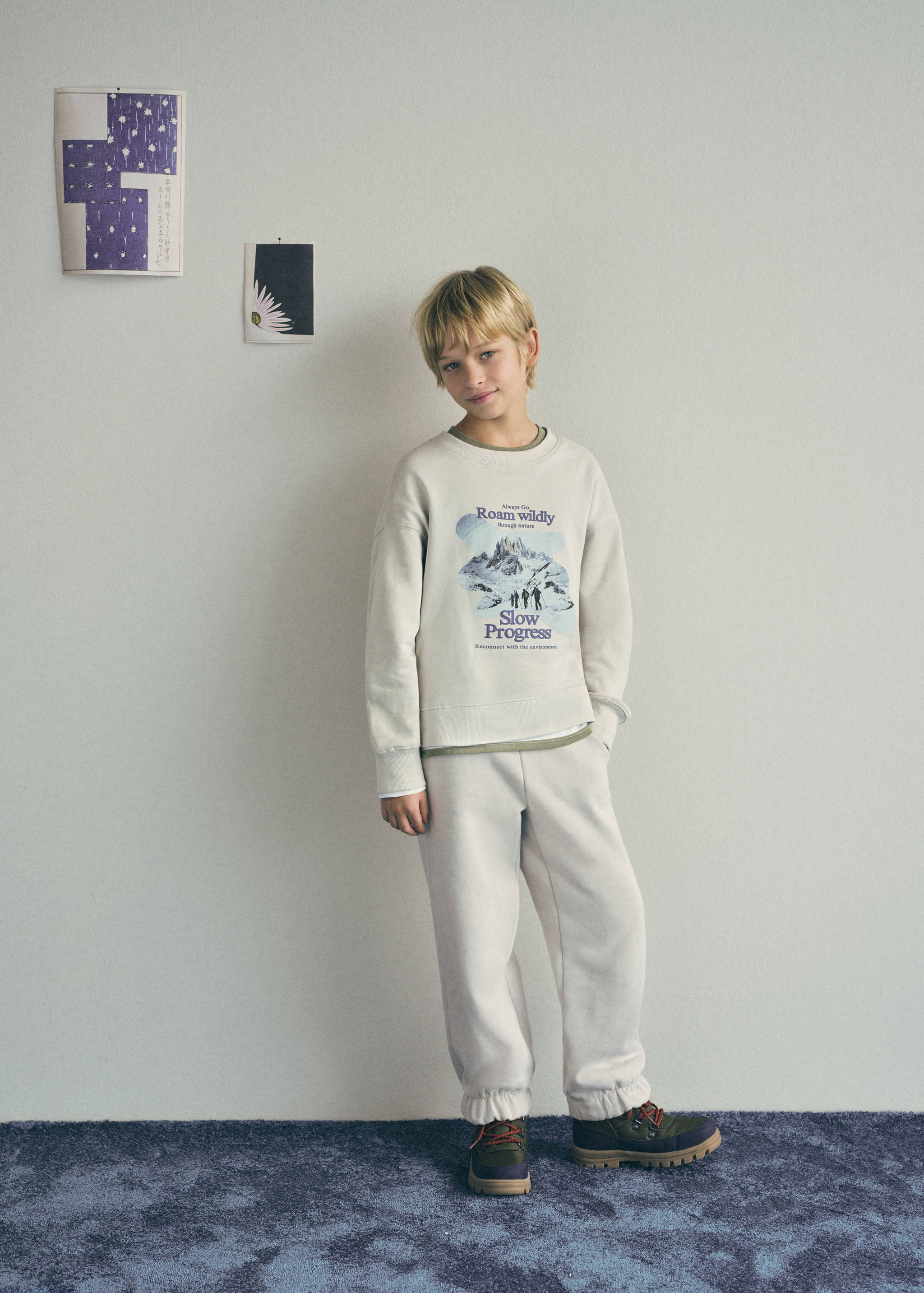 Bavlněné kalhoty jogger se šňůrkou - Detail zboží 5