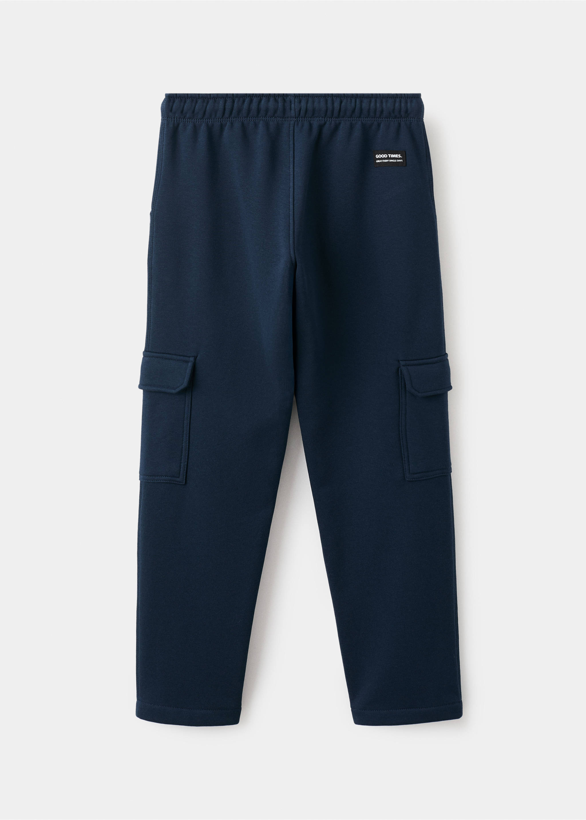 Cargo joggers with drawstring - Reverse of the article, Navy. Ref: 17027901-00.