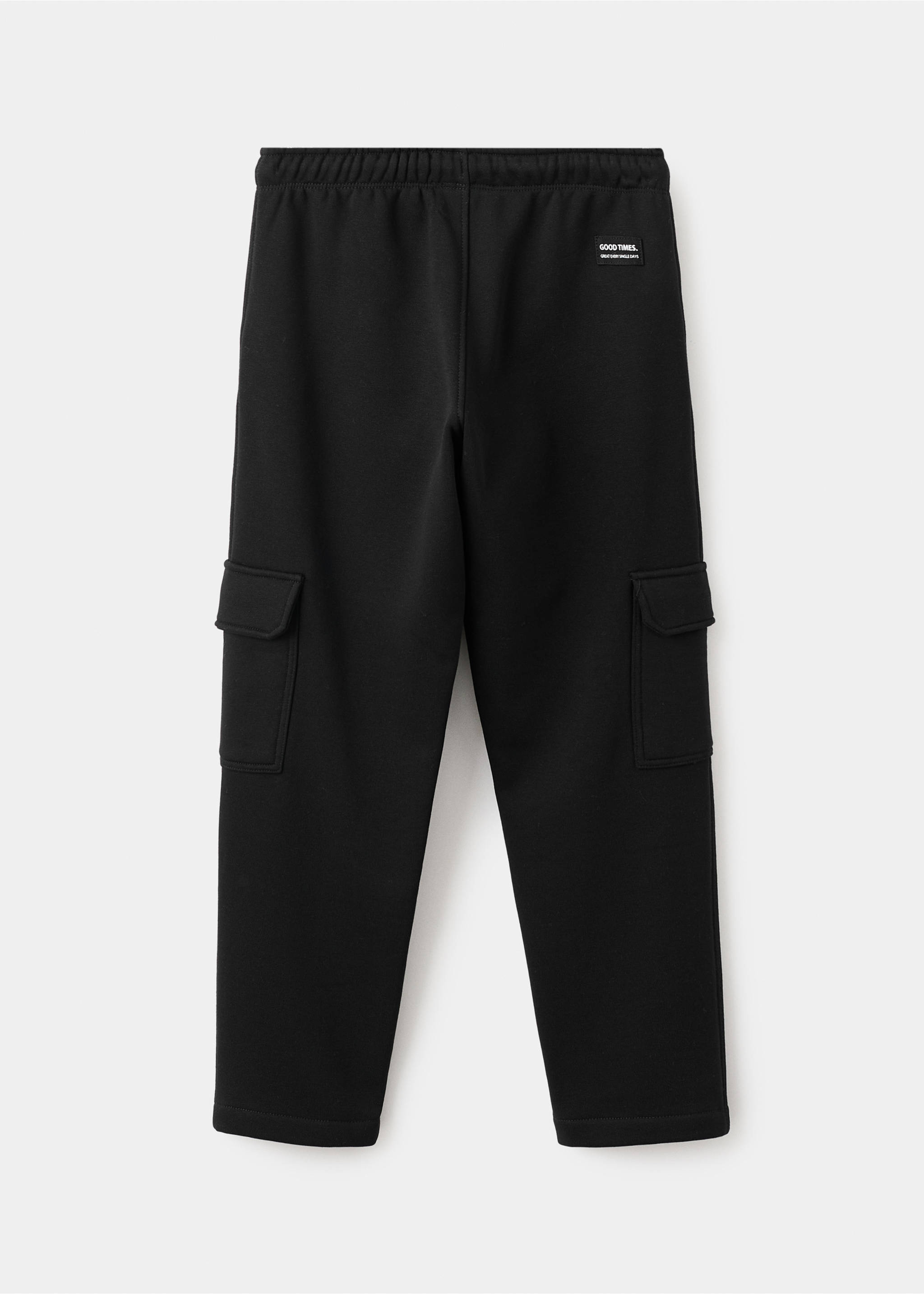 Cargo joggers with drawstring - Reverse of the article, Black. Ref: 17027901-00.
