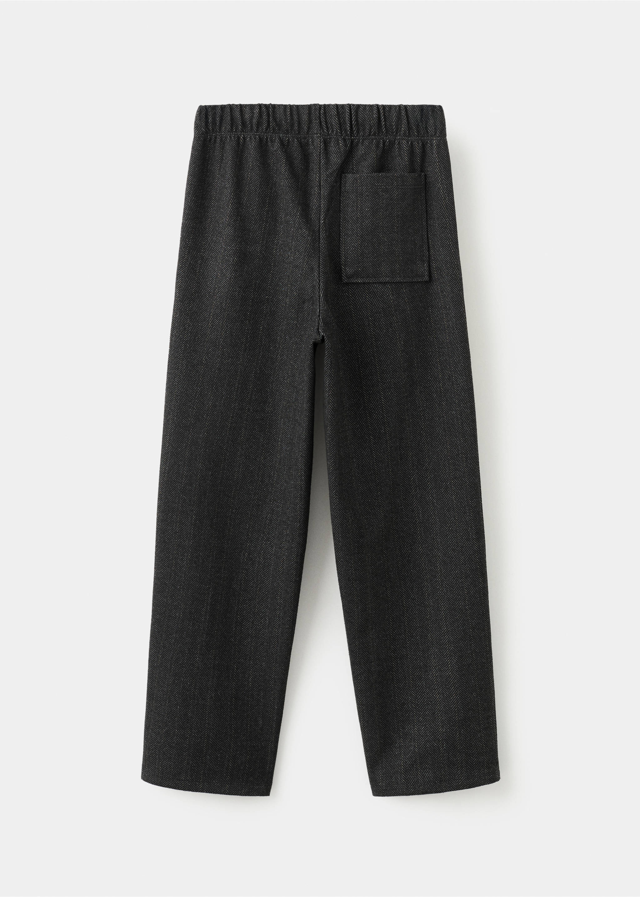 Herringbone straight trousers - Reverse of the article, Charcoal. Ref: 17027902-00.