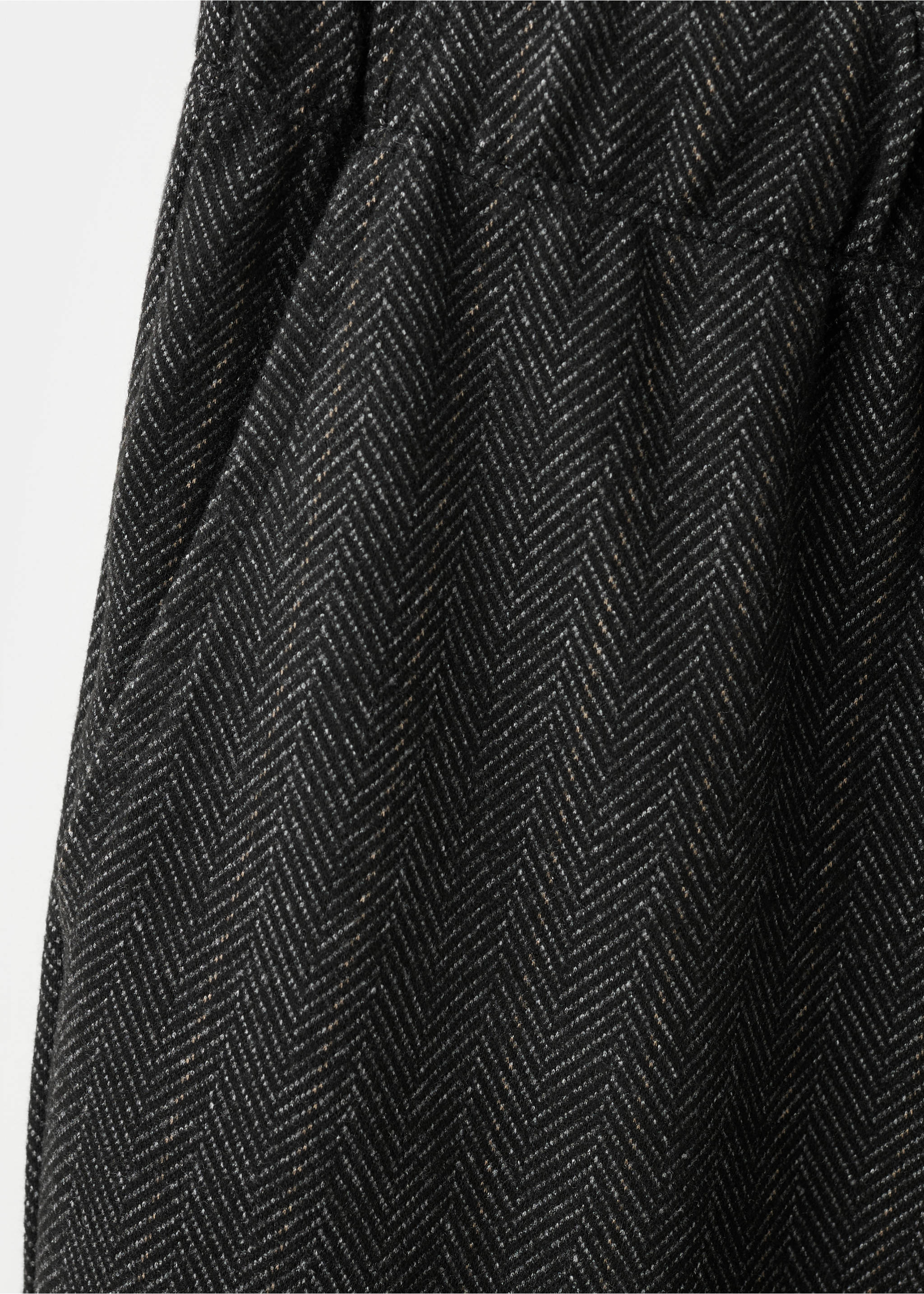 Herringbone straight trousers - Details of the article 0, Charcoal. Ref: 17027902-00.