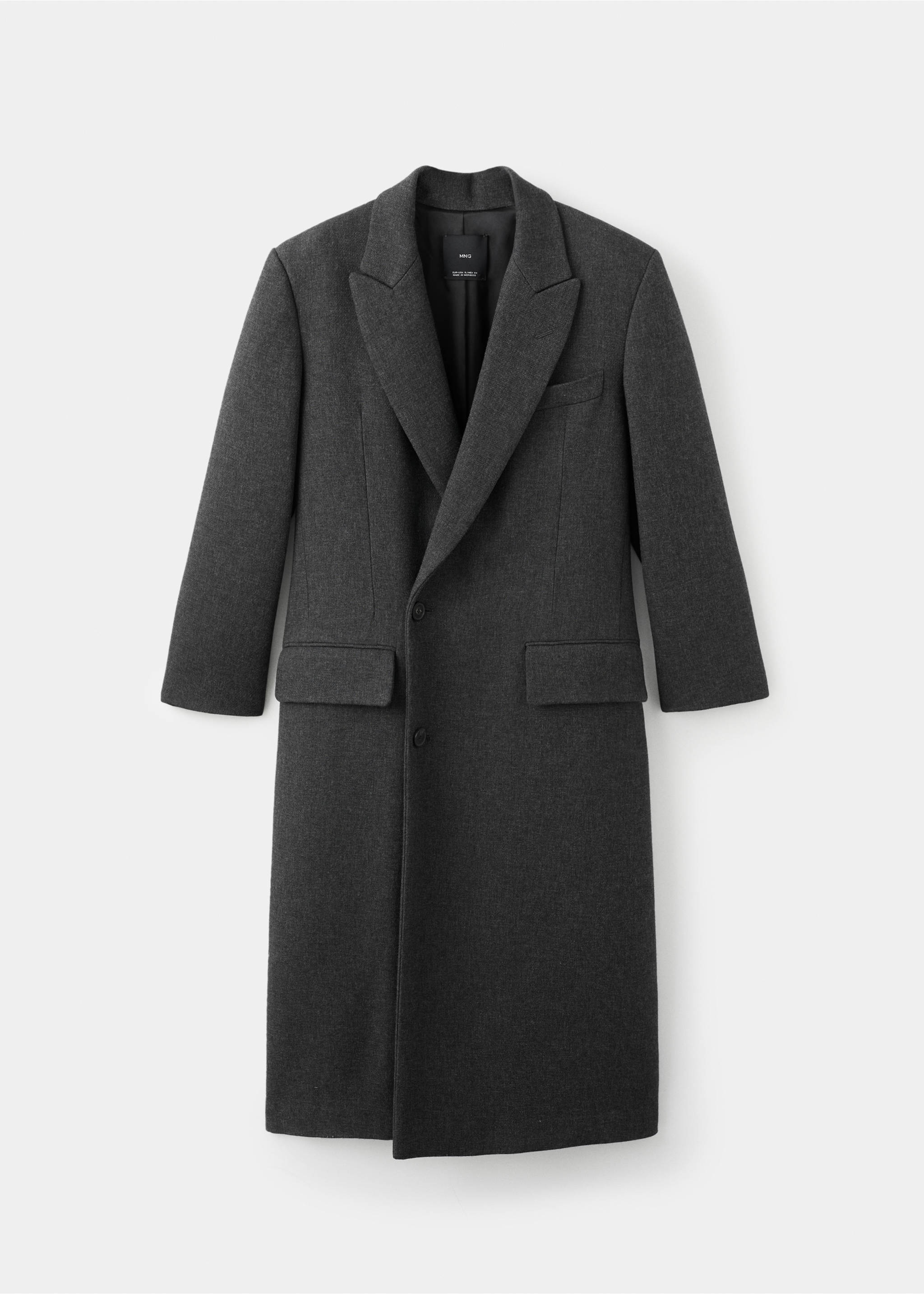 Long double-breasted coat - Article without model, Grey. Ref: 17027909-00.
