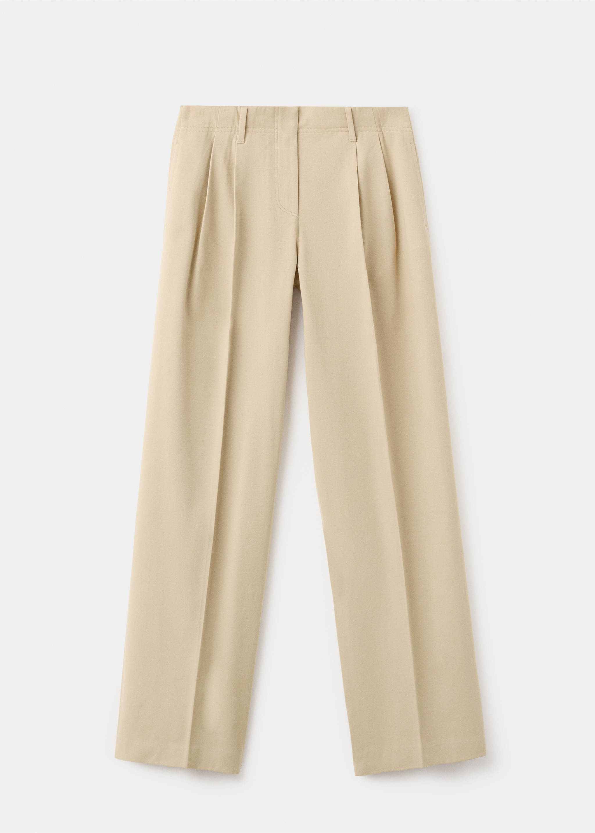Gerade geschnittener Denim-Hose mit Abnähern - Artikel ohne Model, Beige. Ref: 17027912-00.