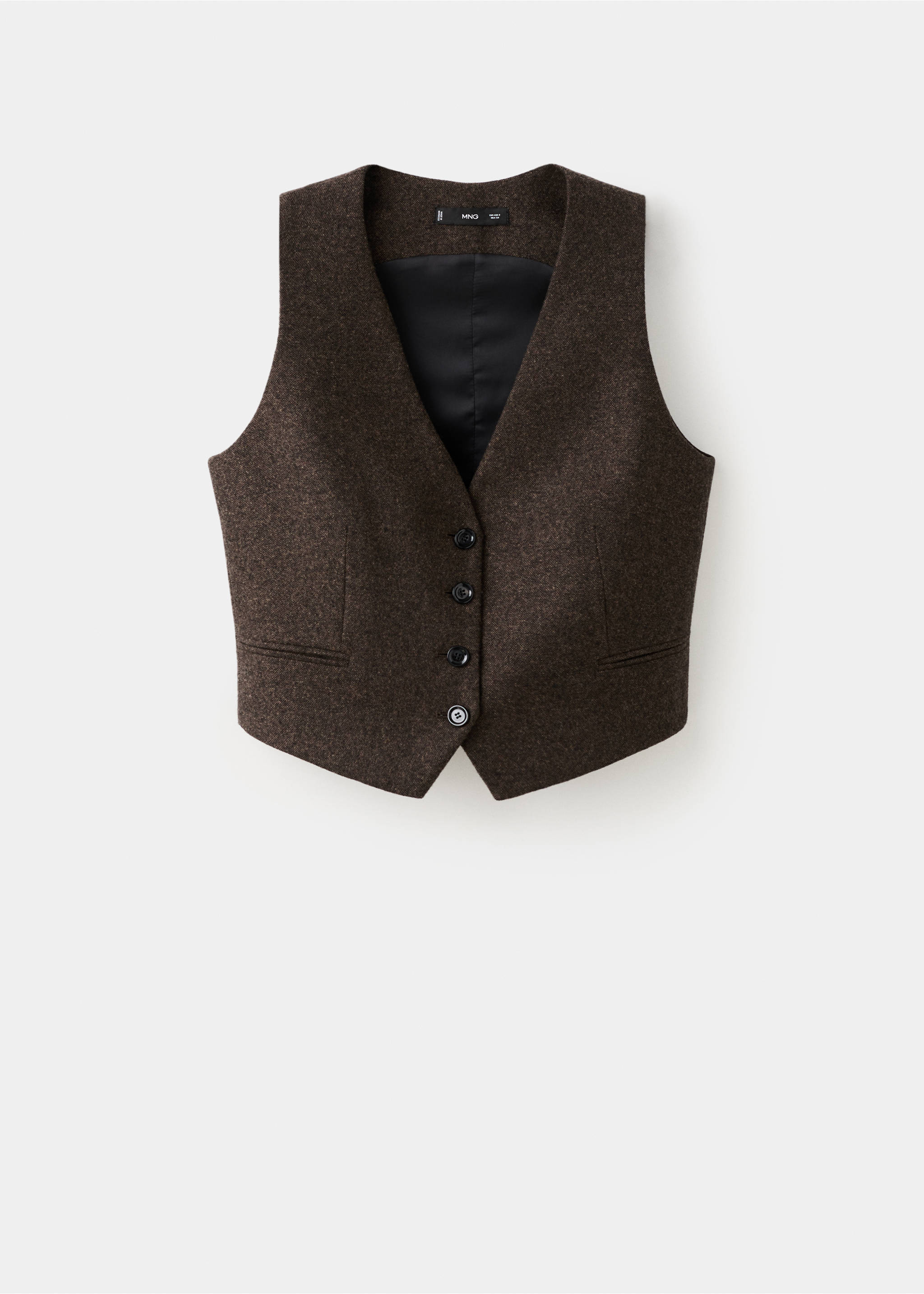 Speckled wool waistcoat - Article without model, Brown. Ref: 17027913-00.